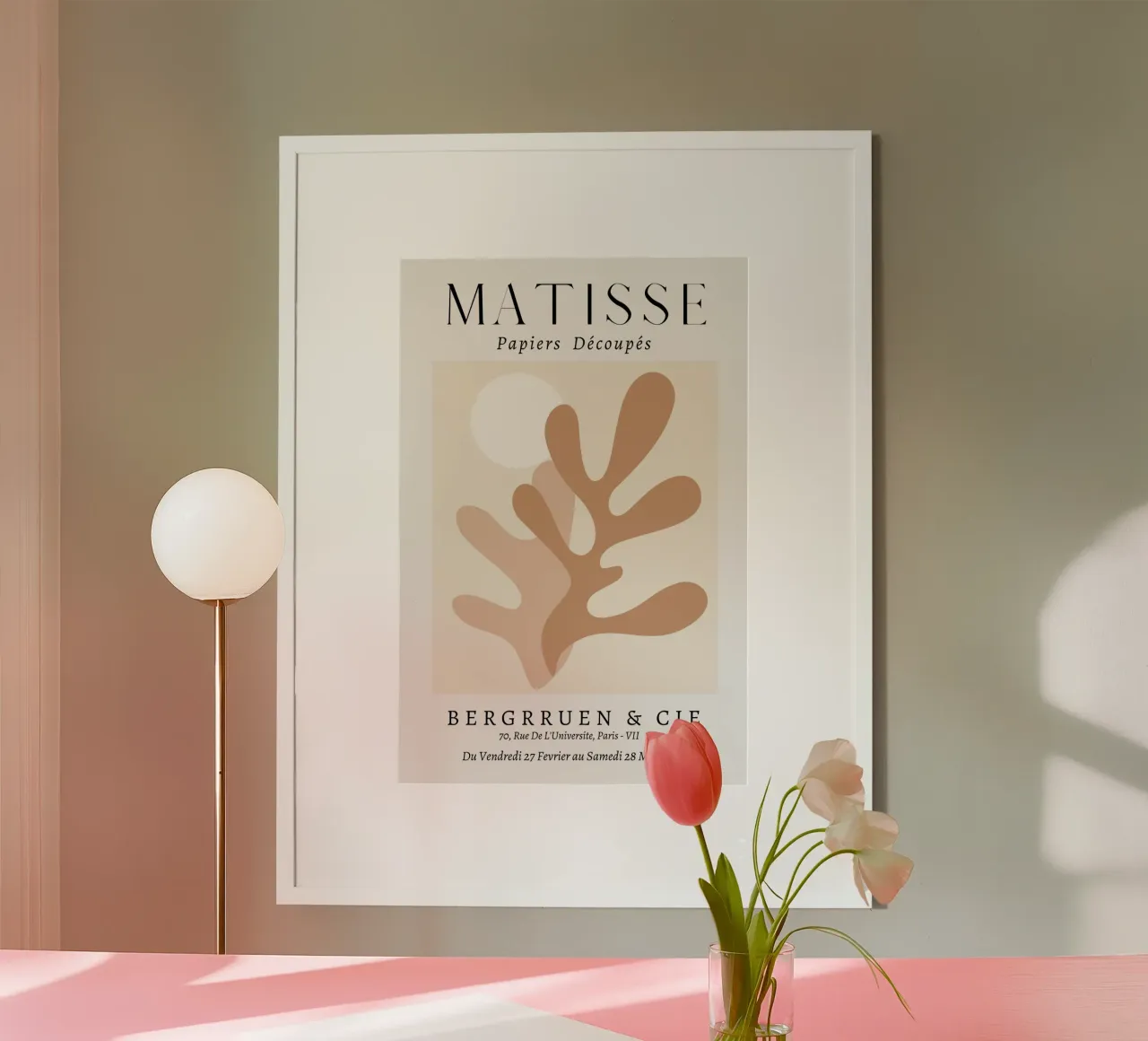 Beige Neutre Henri Matisse poster avec cadre en aluminium de pdigitalprints