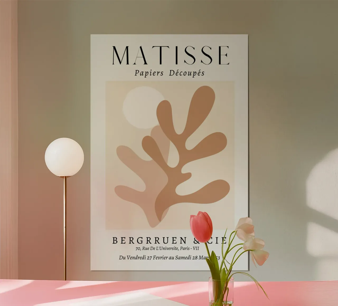 Beige Neutre Henri Matisse poster avec cadre en aluminium de pdigitalprints