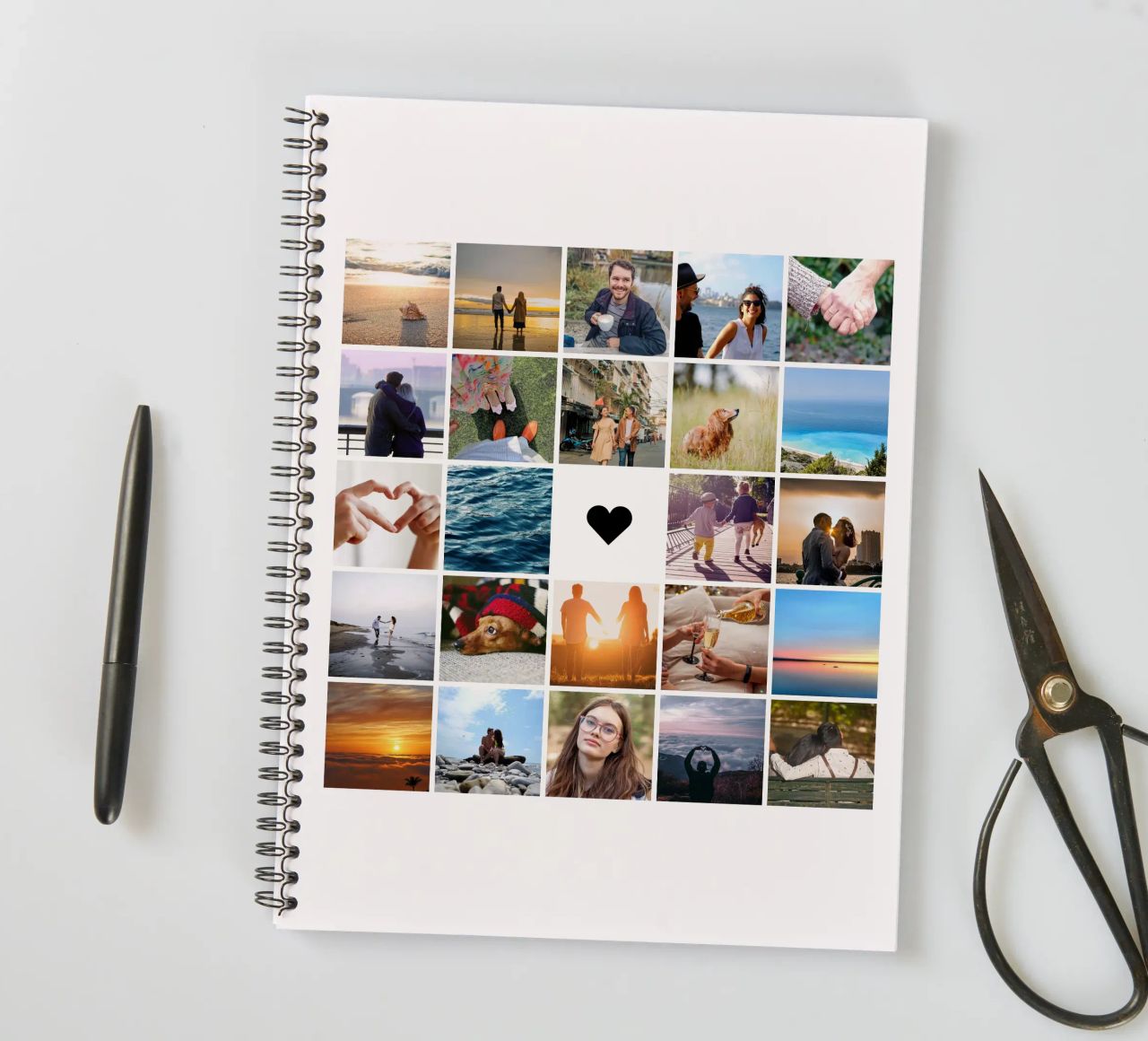 Quadratische Collage mit Herz Ringbuch von Katja Stehle Design