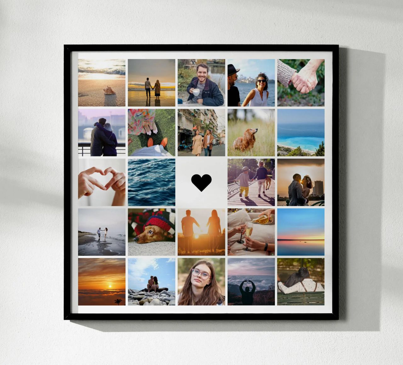 Quadratische Collage mit Herz Poster von Katja Stehle Design