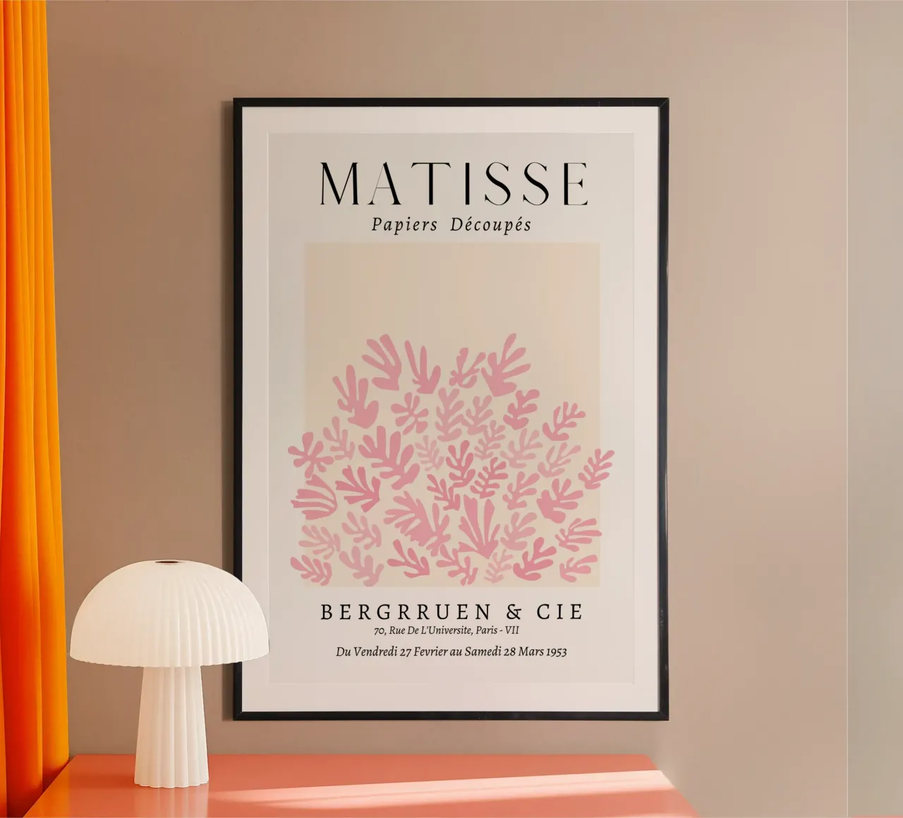 Rosa astratta Henri Matisse poster con telaio in alluminio da pdigitalprints