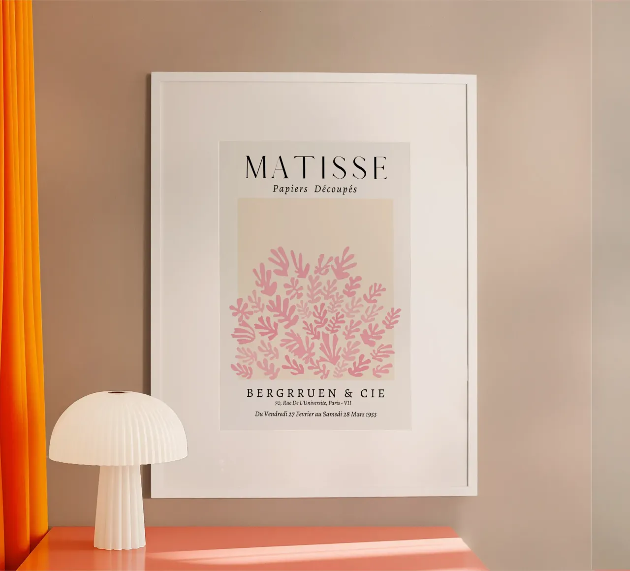 Rosa astratta Henri Matisse poster con telaio in alluminio da pdigitalprints