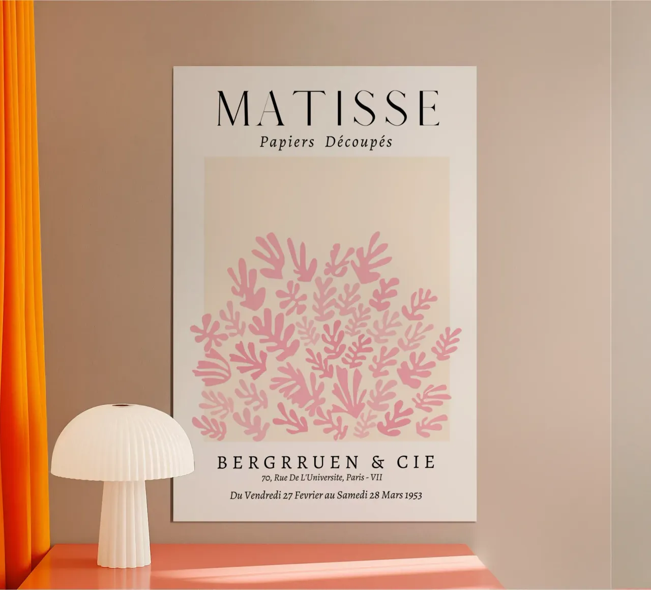 Rosa astratta Henri Matisse poster con telaio in alluminio da pdigitalprints