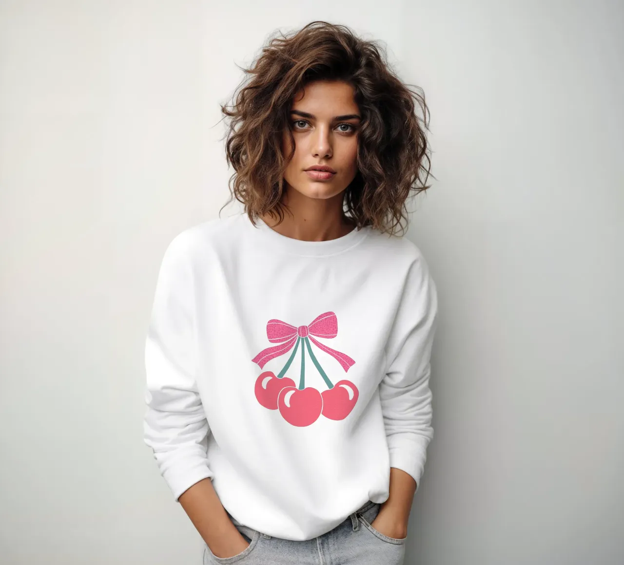 Cherries with Bow – Retro Sweetness sweatshirt by Claudia S. Design