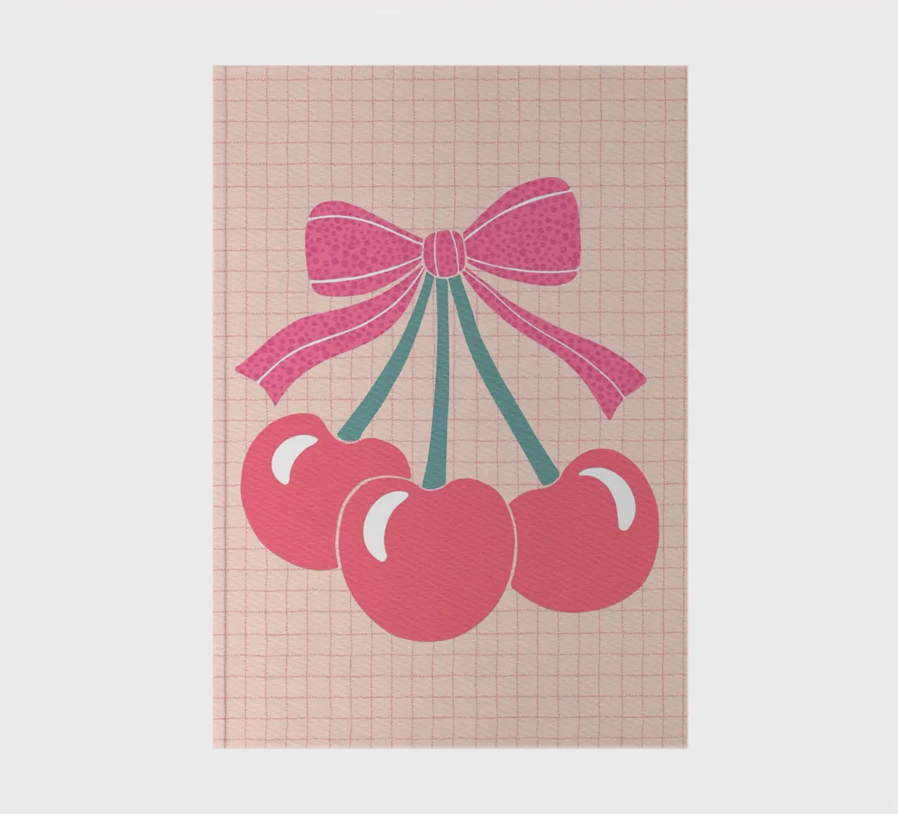 Cherries with Bow – Retro Sweetness notebook by Claudia S. Design