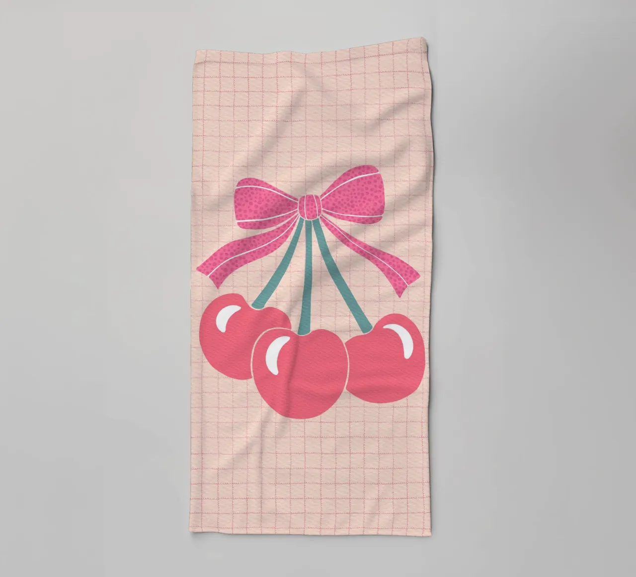 Cherries with Bow – Retro Sweetness towel by Claudia S. Design