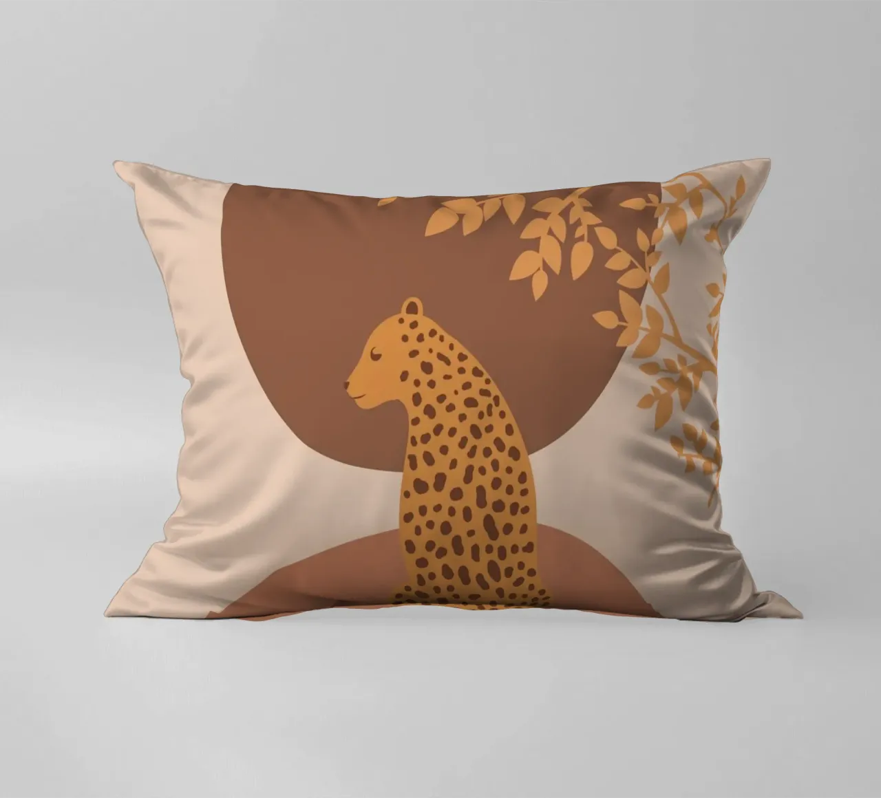 Neutral Cheetah Mid Century Art decorative cushion by pdigitalprints