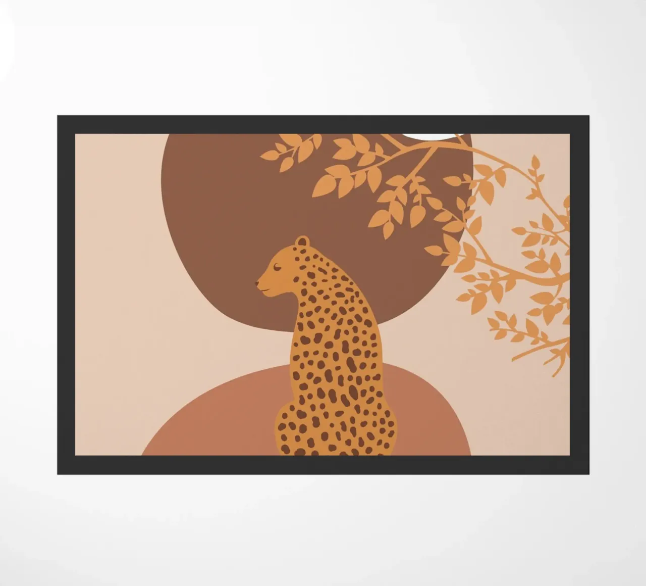 Neutral Cheetah Mid Century Art doormat by pdigitalprints