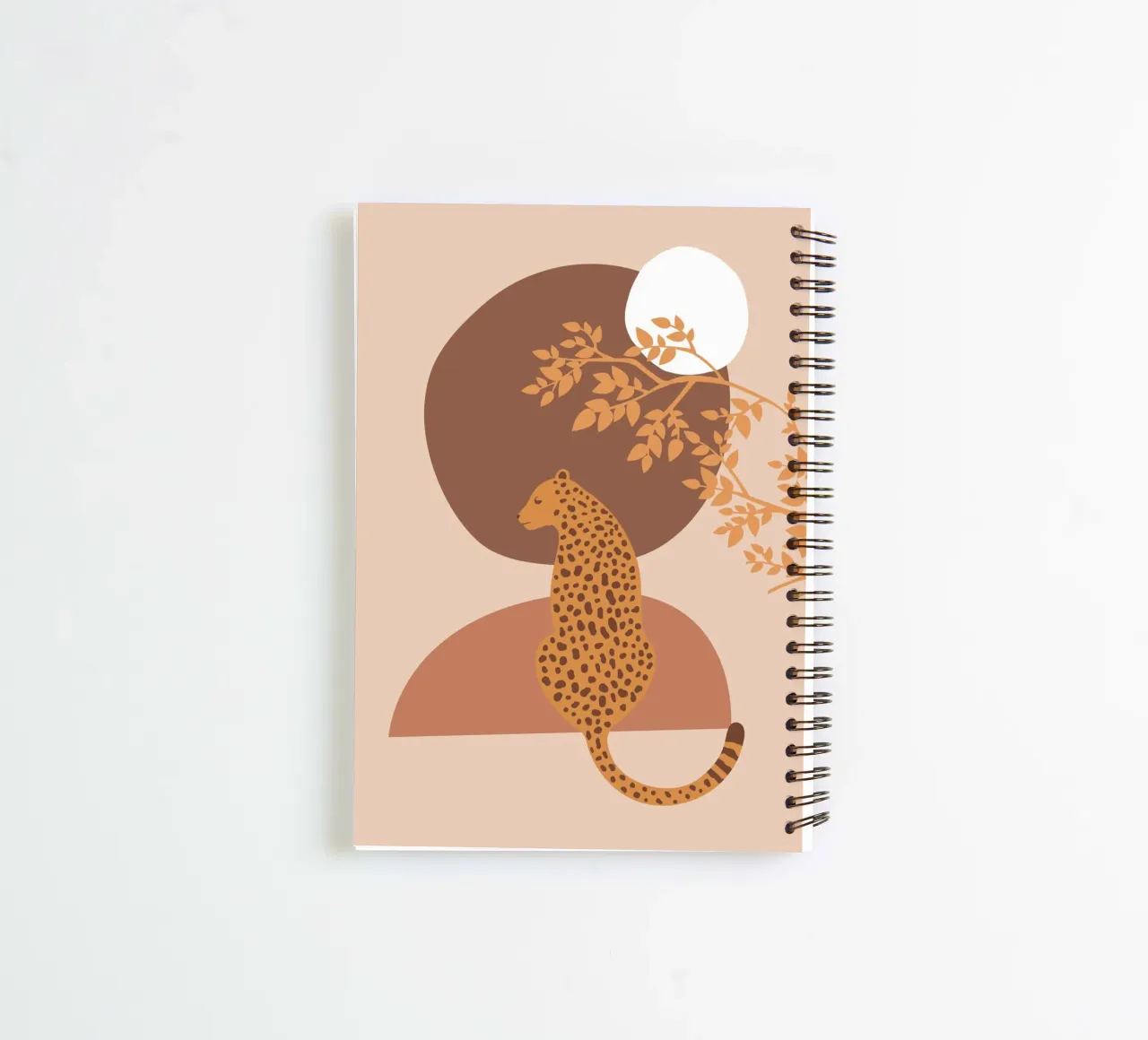 Neutral Cheetah Mid Century Art spiral notebook by pdigitalprints