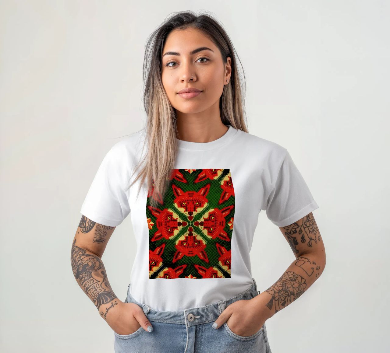 Geometric Fox Pattern camiseta de Chobopop
