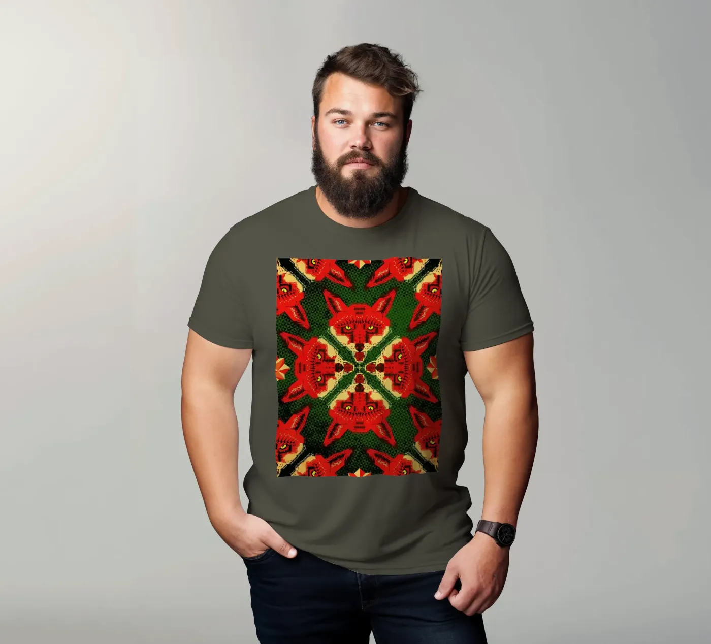Geometric Fox Pattern t-shirt da Chobopop