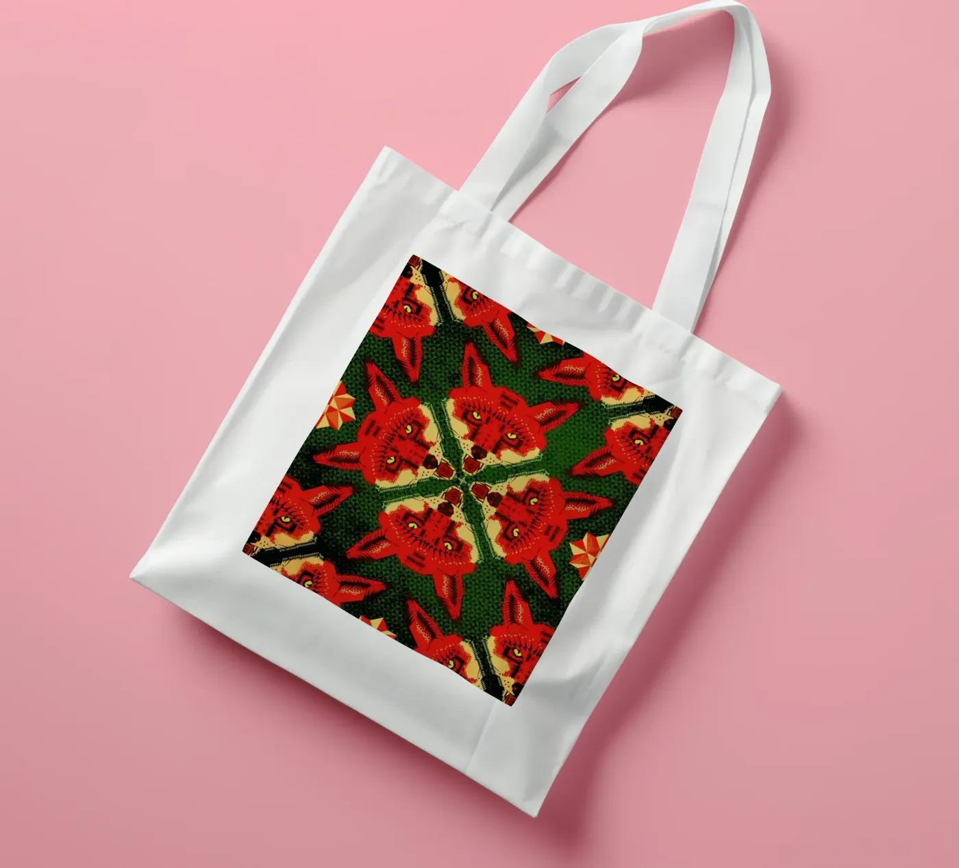 Geometric Fox Pattern tote bag by Chobopop