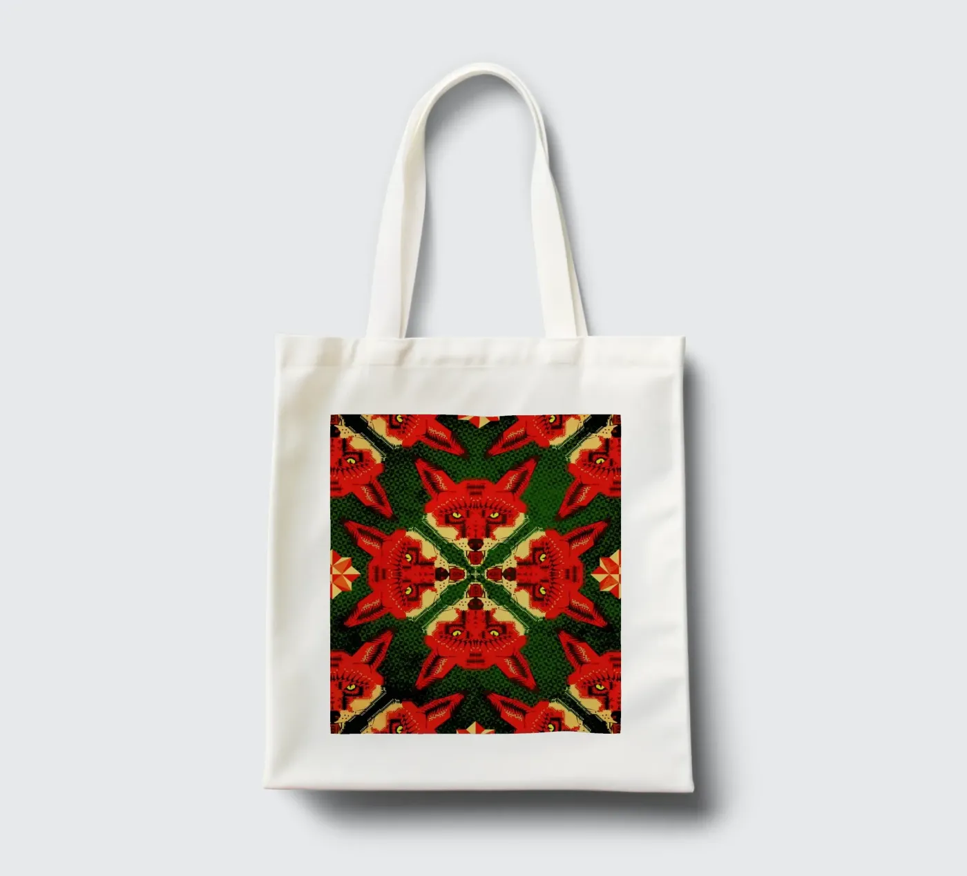 Geometric Fox Pattern tote bag by Chobopop