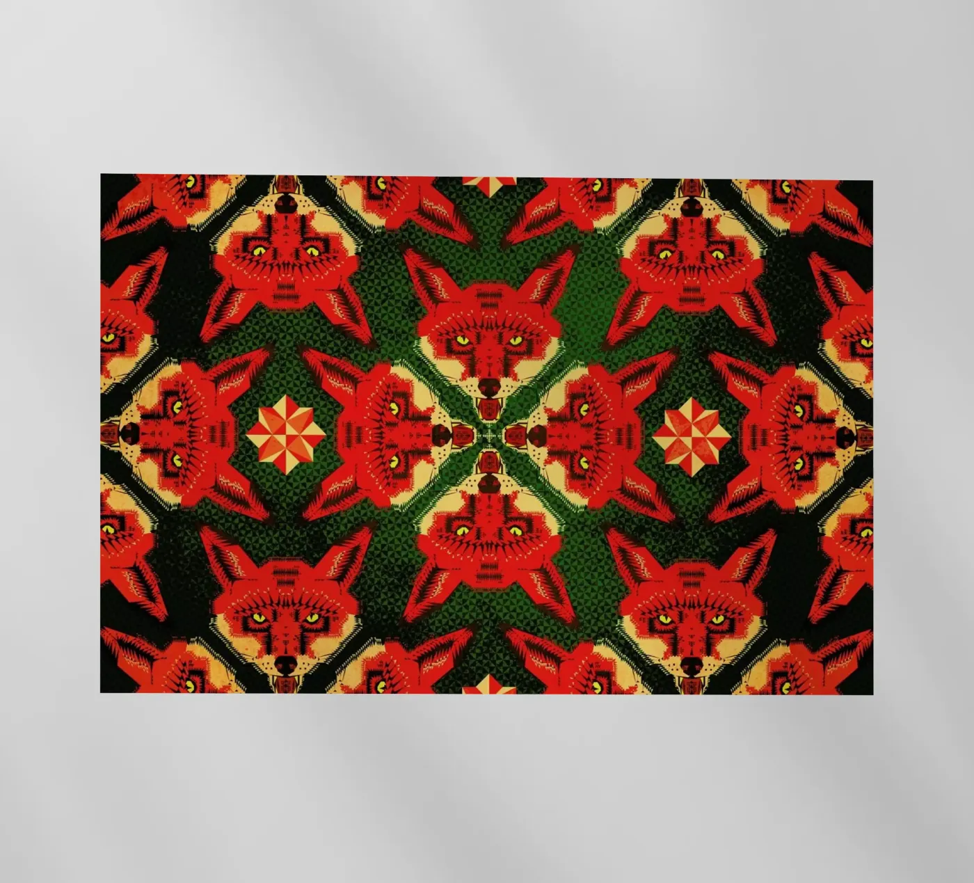 Geometric Fox Pattern backlit film by Chobopop