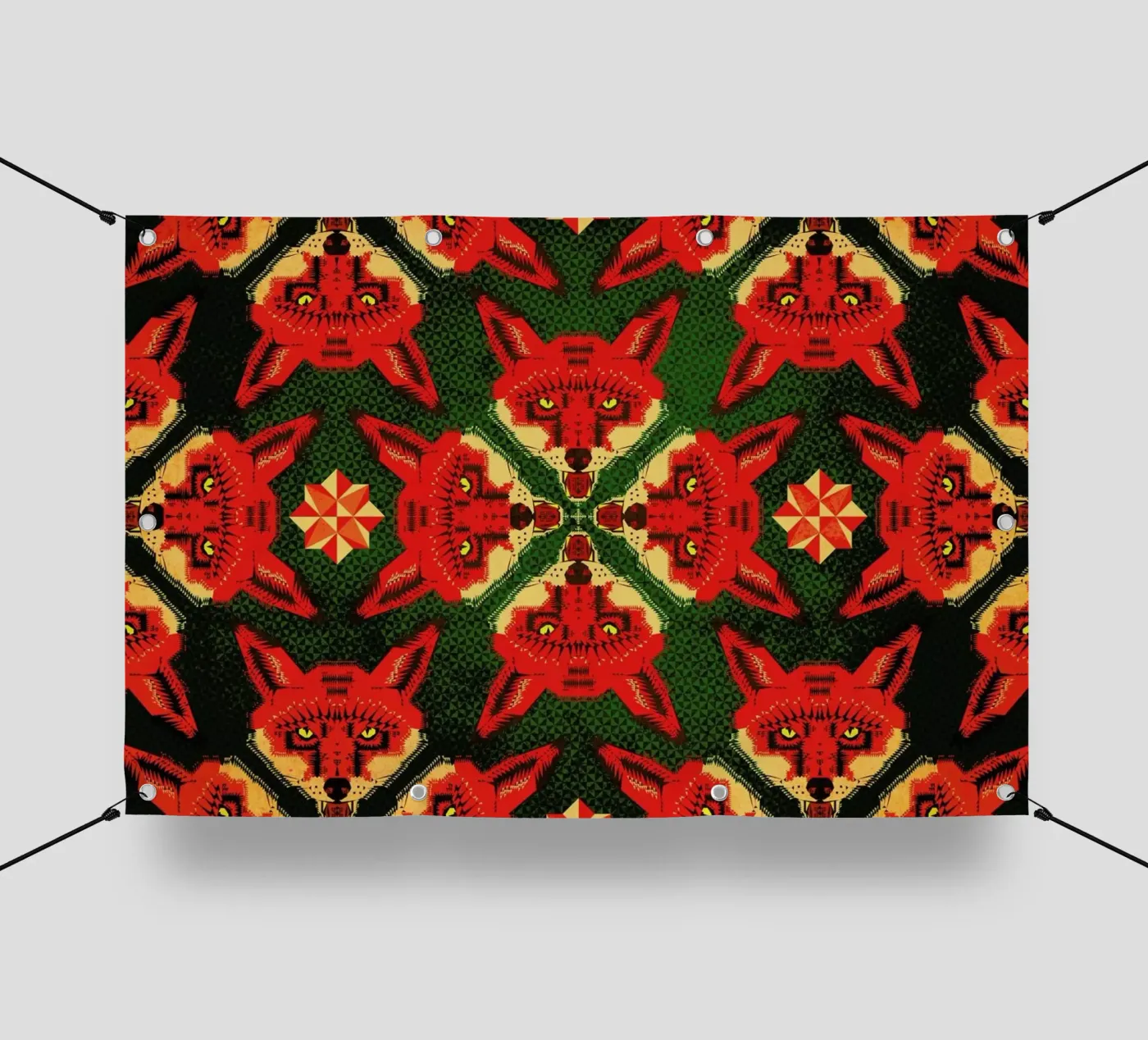 Geometric Fox Pattern PVC Plane von Chobopop