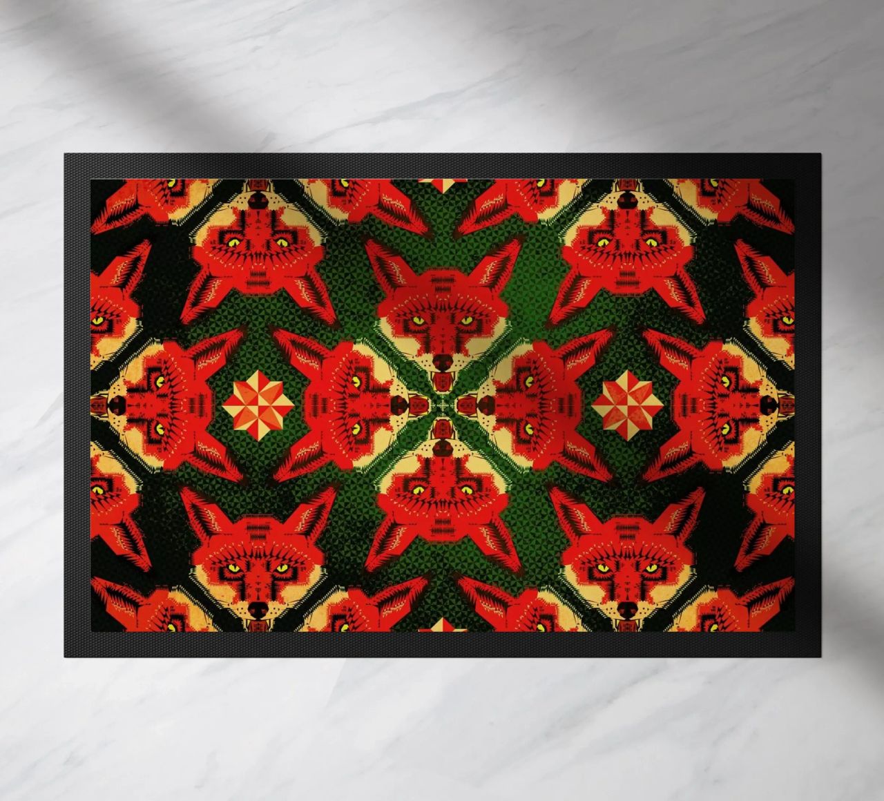 Geometric Fox Pattern felpudo de Chobopop