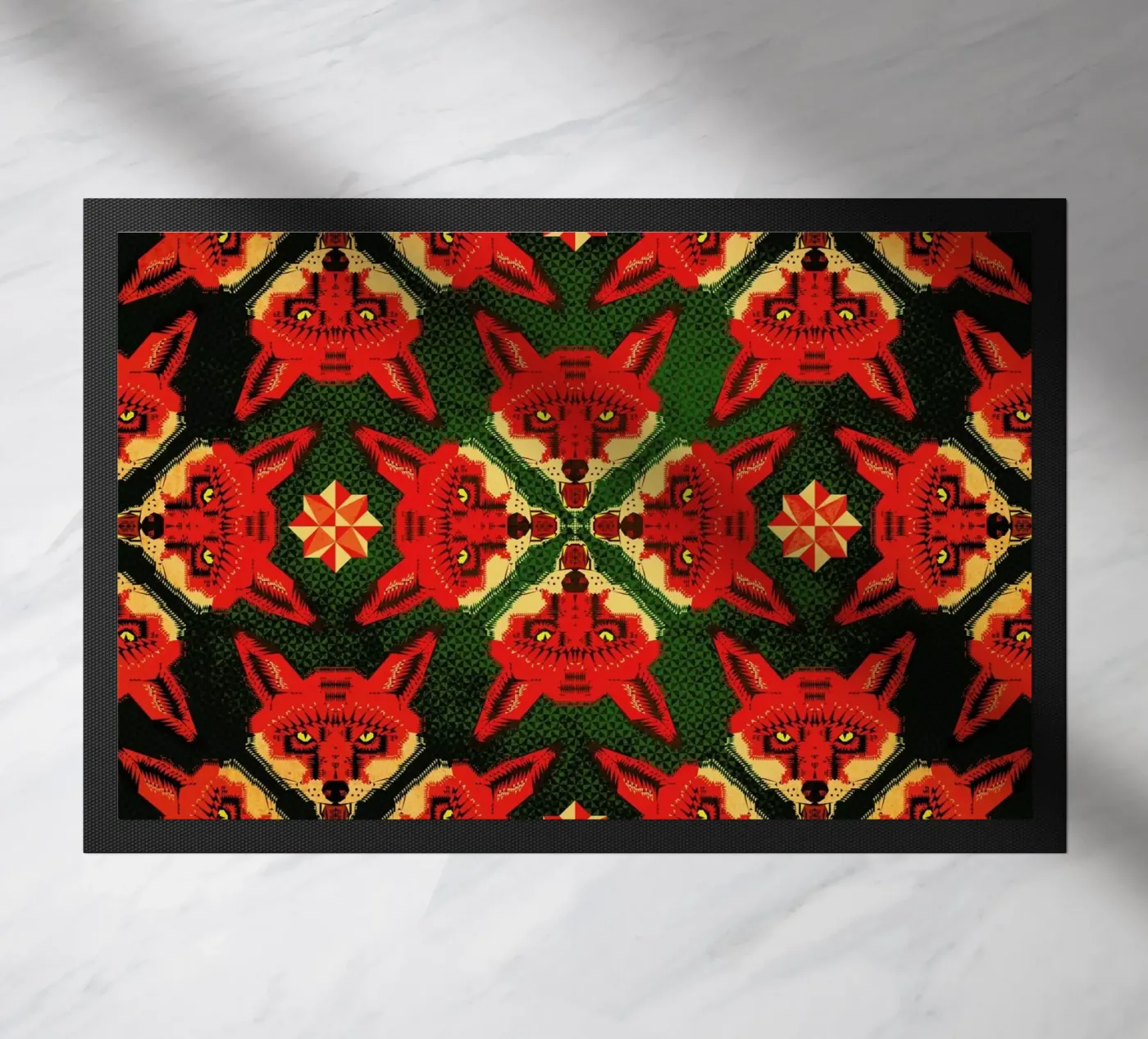 Geometric Fox Pattern Fußmatte von Chobopop