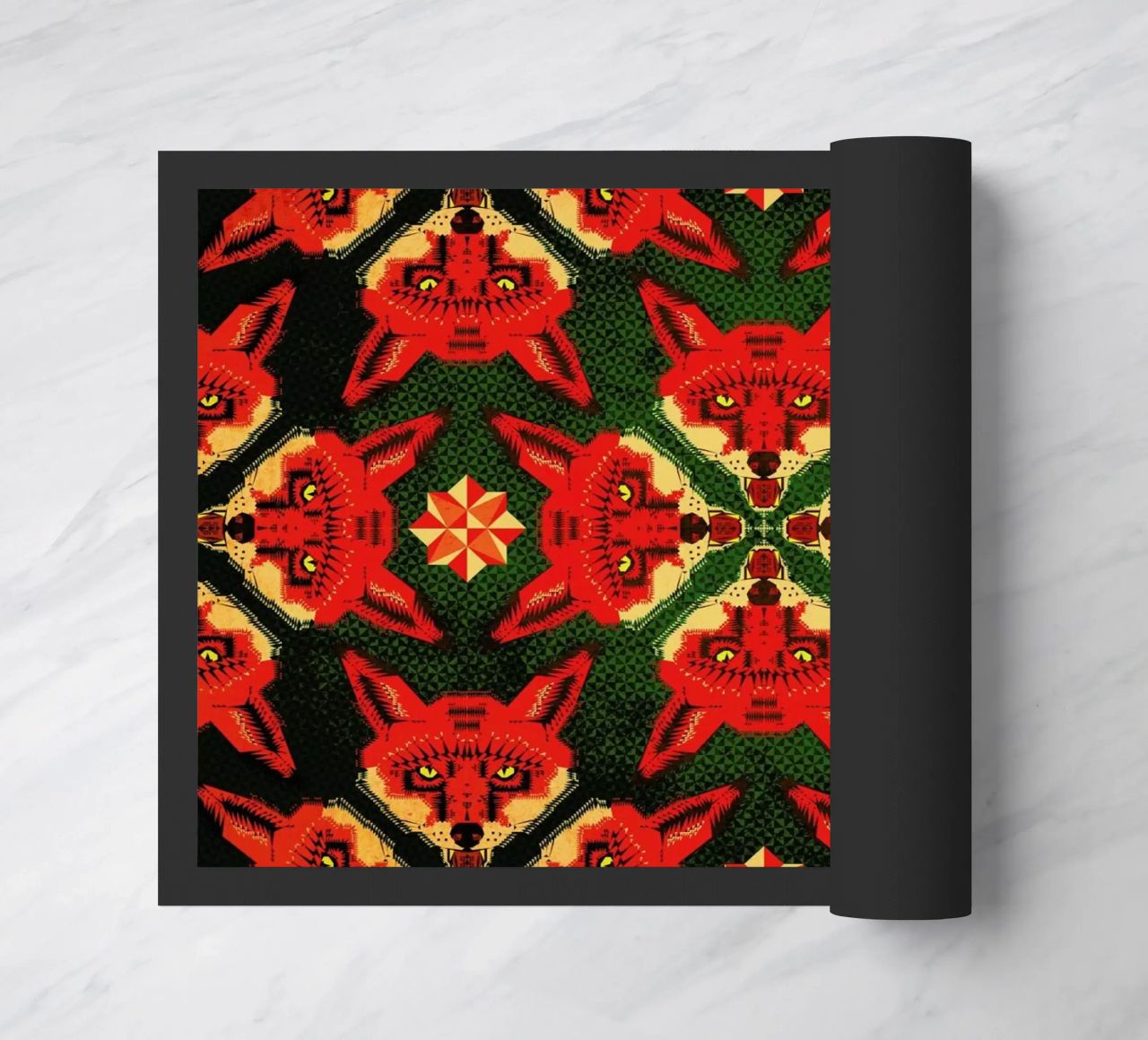 Geometric Fox Pattern felpudo de Chobopop