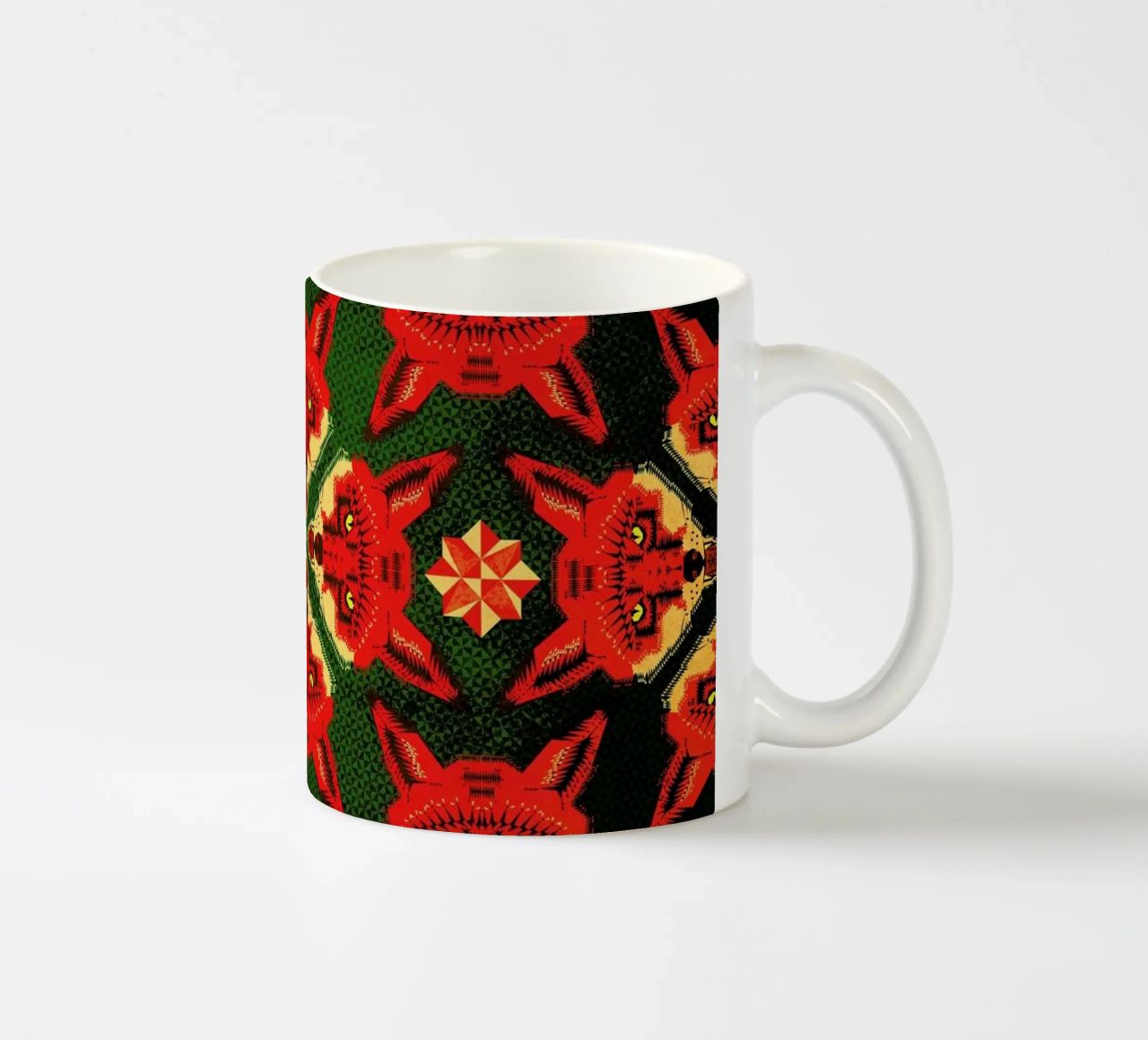 Geometric Fox Pattern taza de cerámica de Chobopop