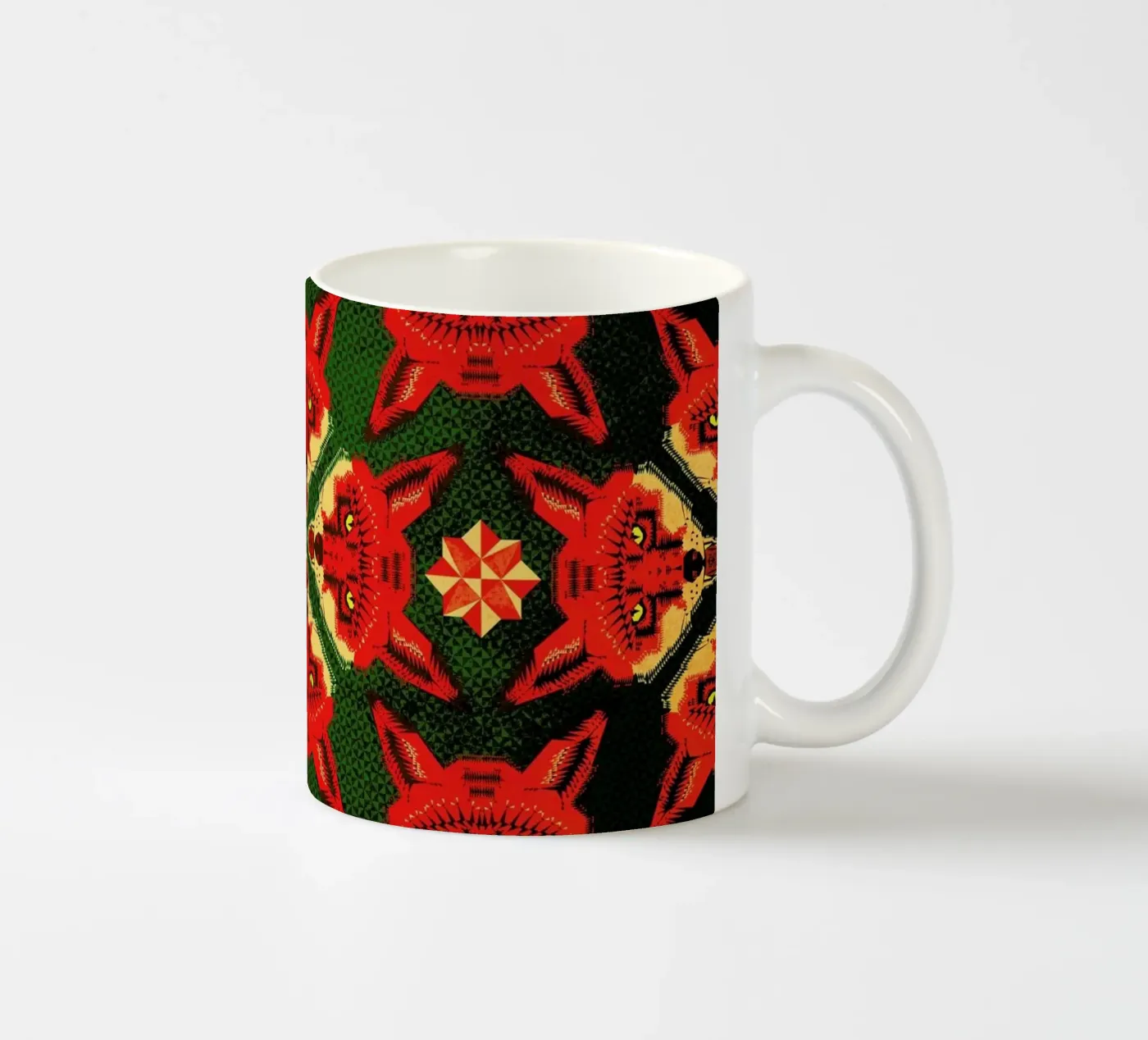 Geometric Fox Pattern ceramic mug by Chobopop