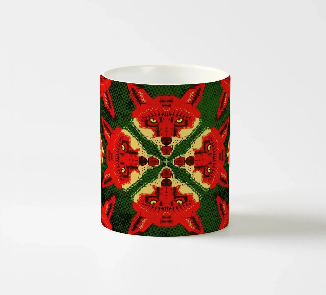 Geometric Fox Pattern ceramic mug by Chobopop