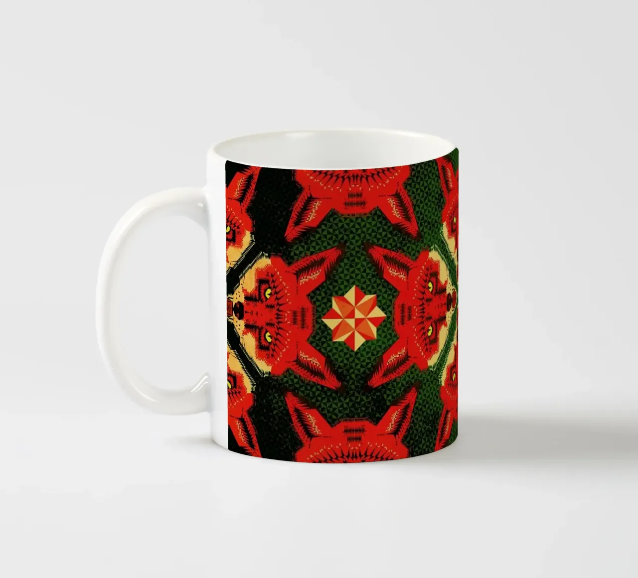 Geometric Fox Pattern ceramic mug by Chobopop