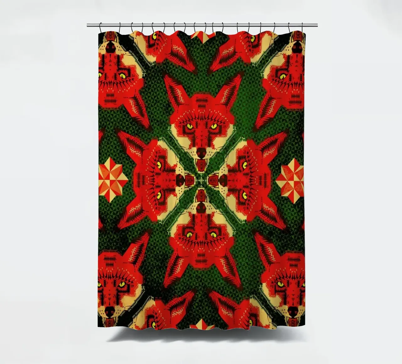 Geometric Fox Pattern tenda da doccia da Chobopop