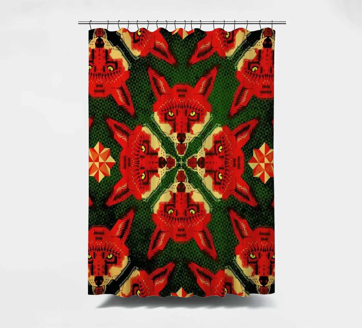 Geometric Fox Pattern Duschvorhang von Chobopop