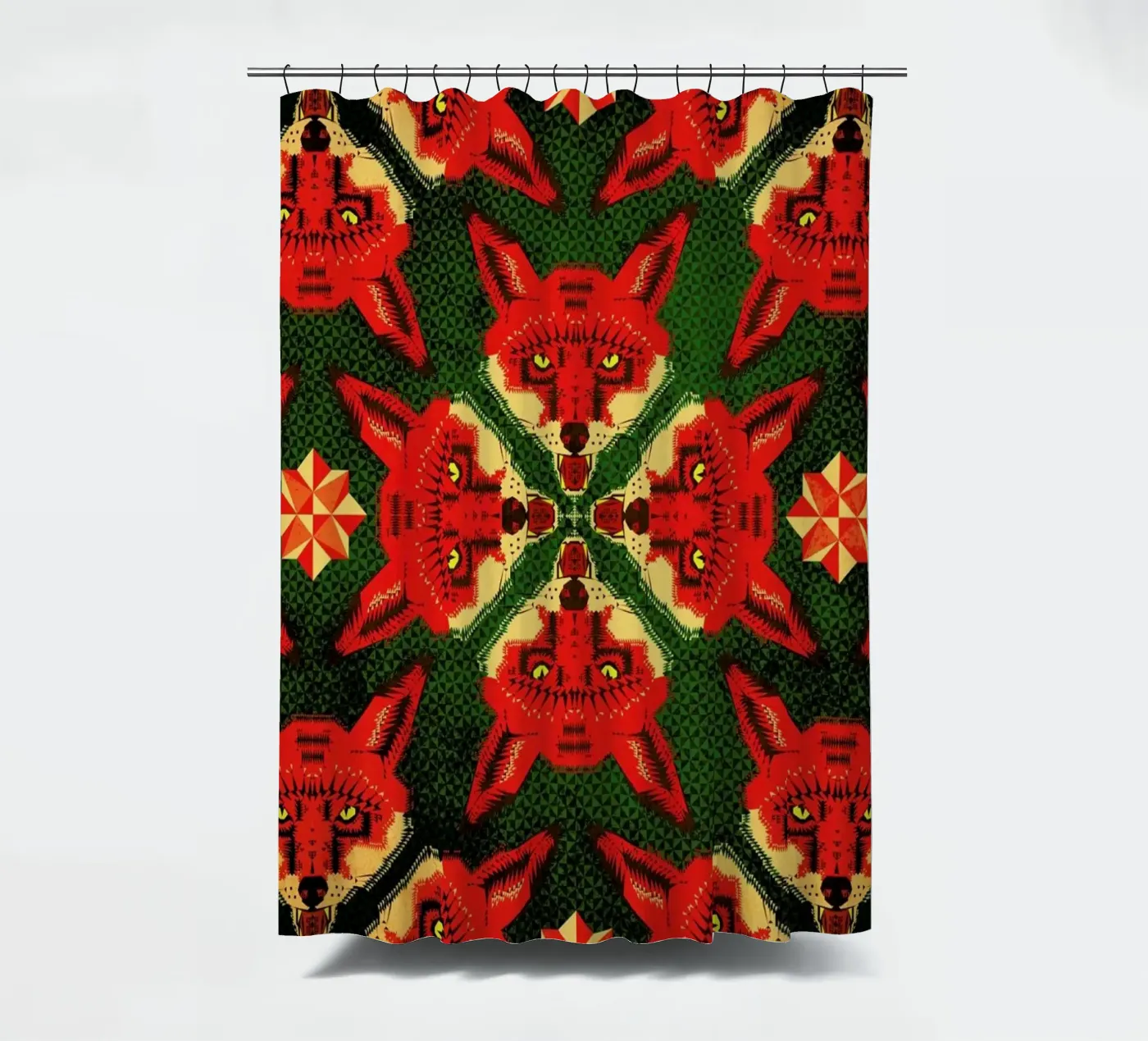 Geometric Fox Pattern Duschvorhang von Chobopop