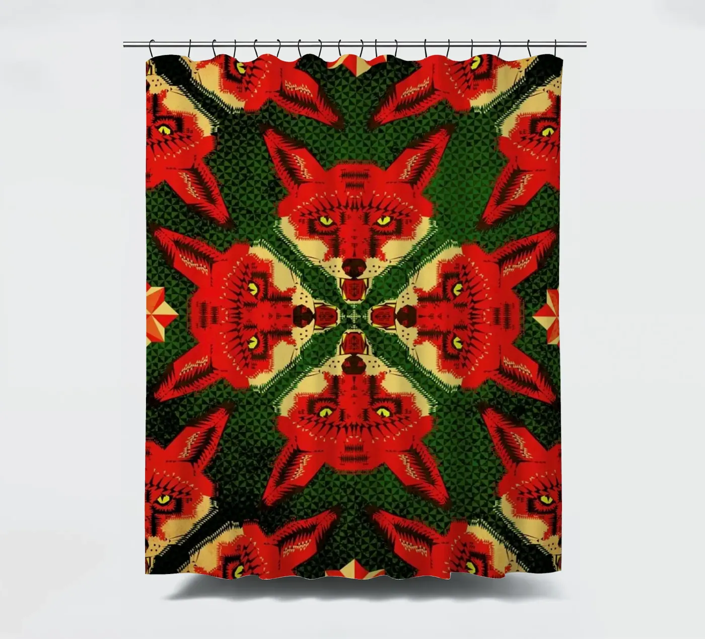 Geometric Fox Pattern Duschvorhang von Chobopop