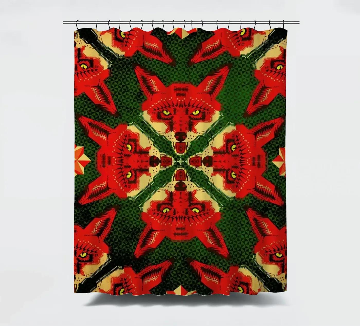 Geometric Fox Pattern Duschvorhang von Chobopop