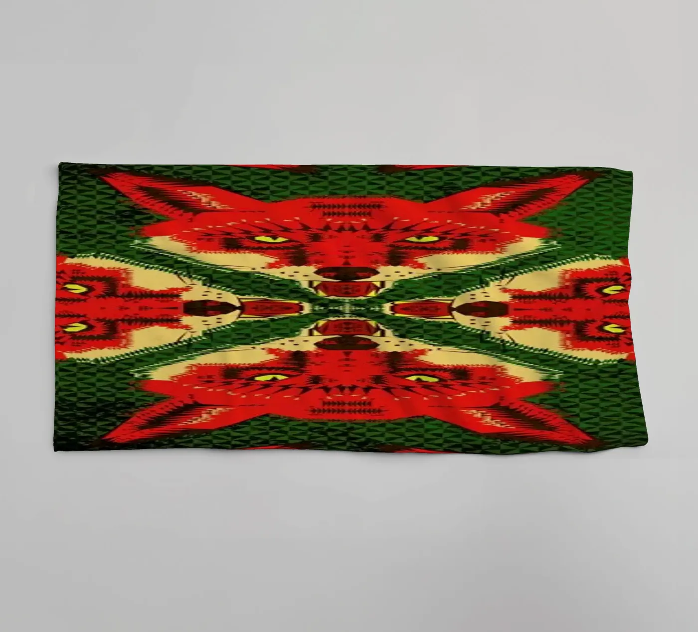 Geometric Fox Pattern towel by Chobopop