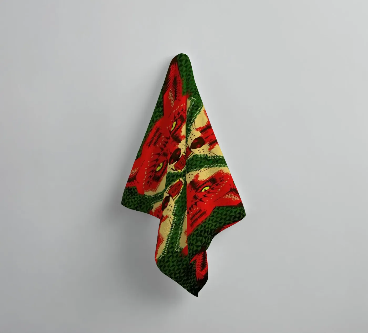 Geometric Fox Pattern towel by Chobopop