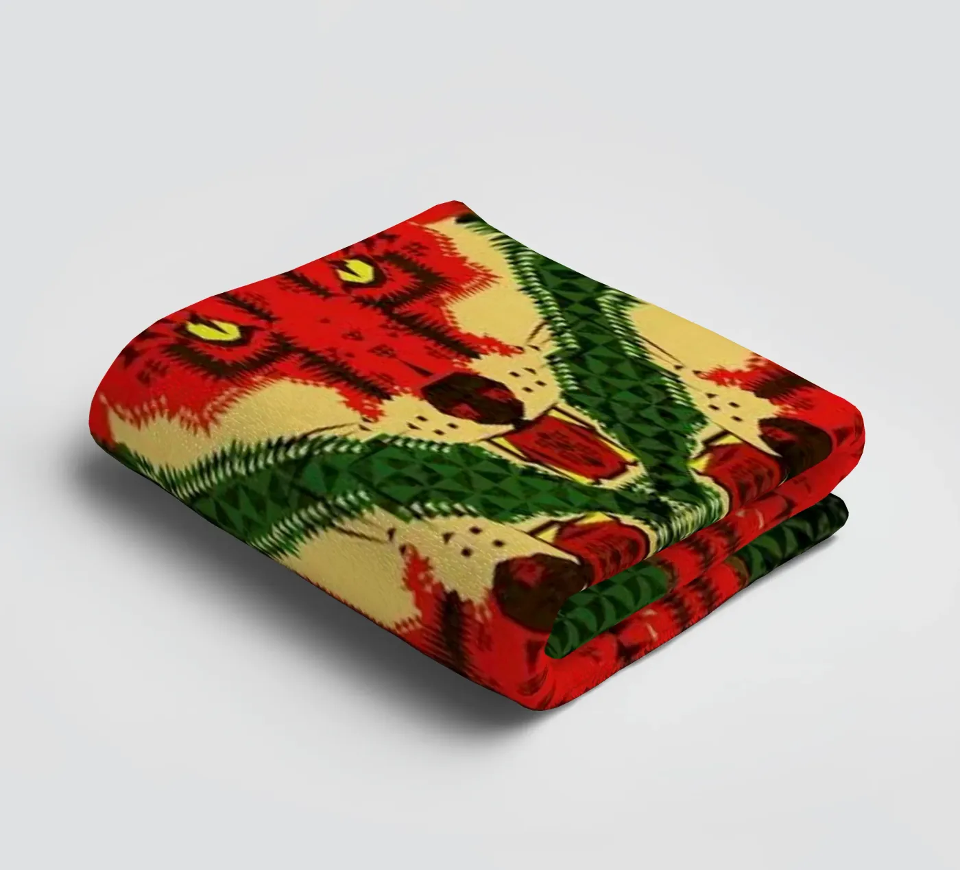Geometric Fox Pattern towel by Chobopop