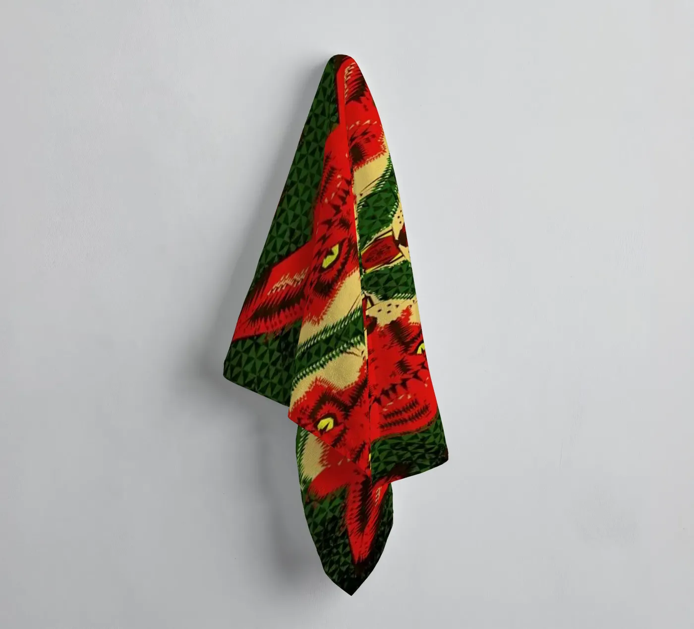 Geometric Fox Pattern towel by Chobopop