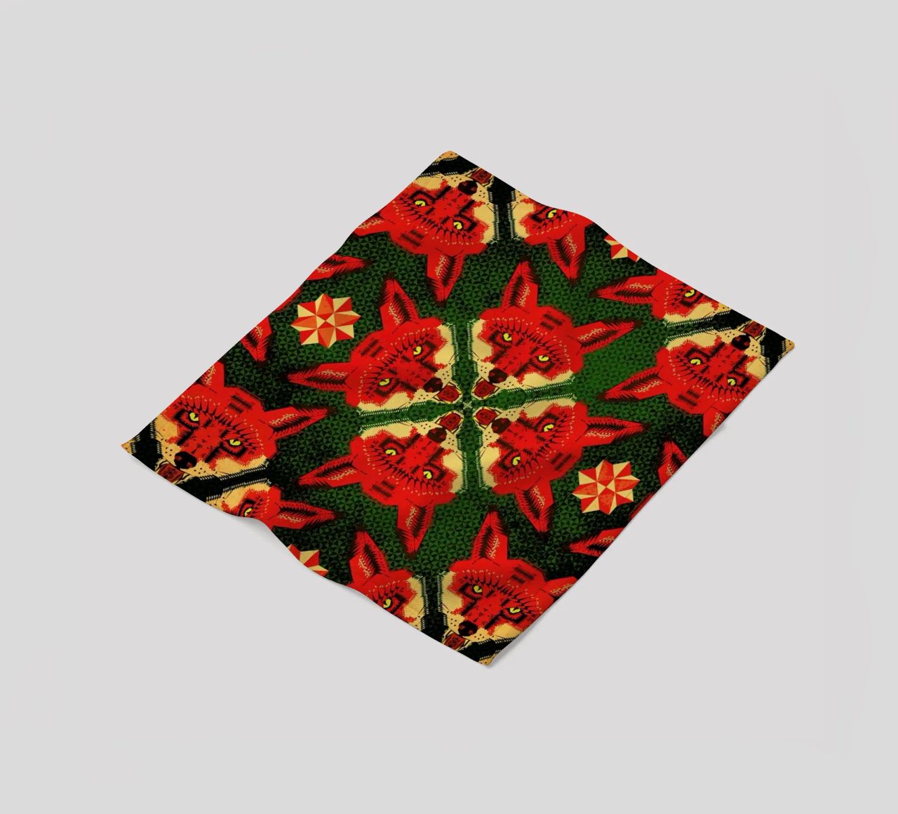 Geometric Fox Pattern fleecedeken van Chobopop