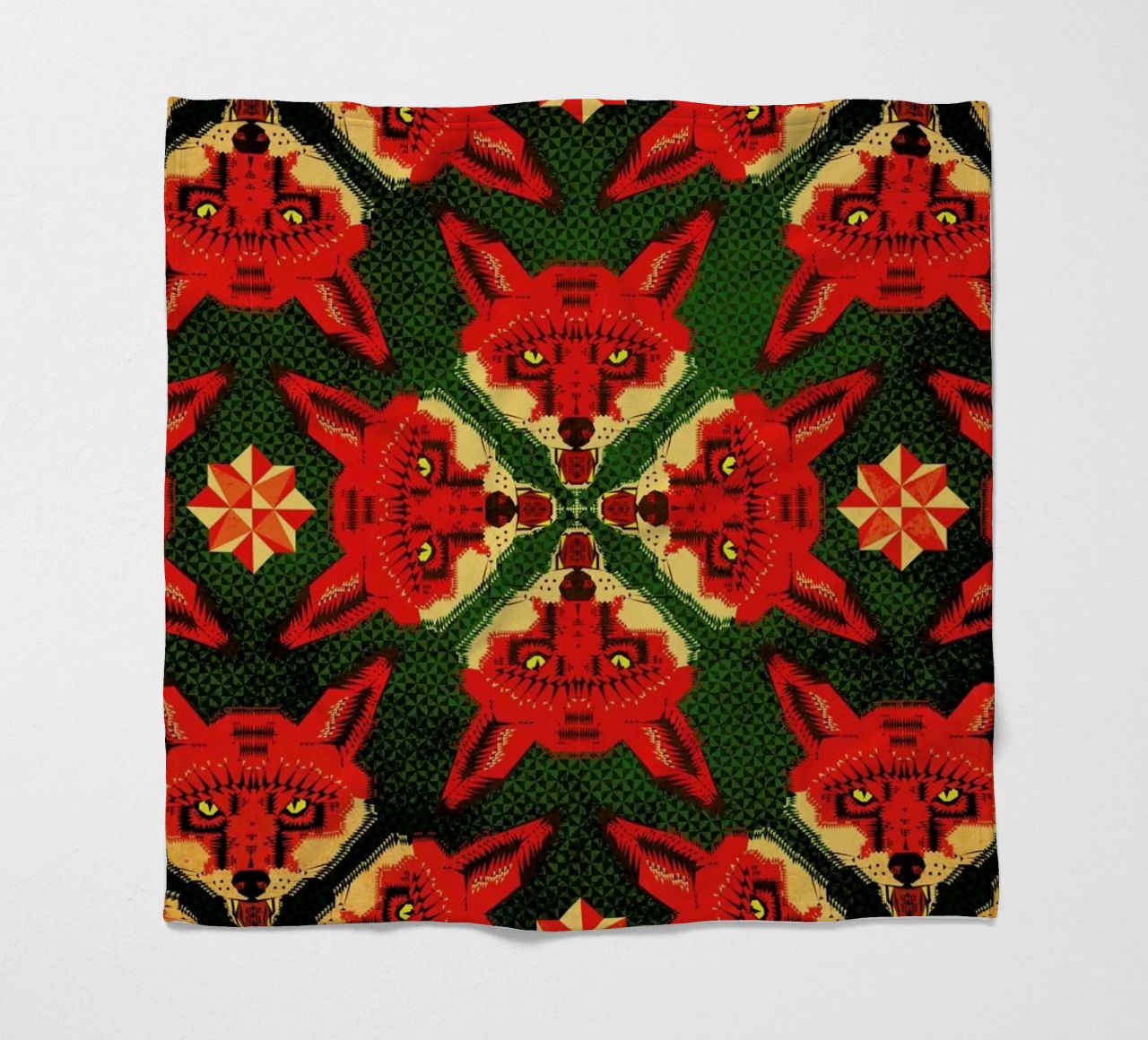 Geometric Fox Pattern fleecedeken van Chobopop