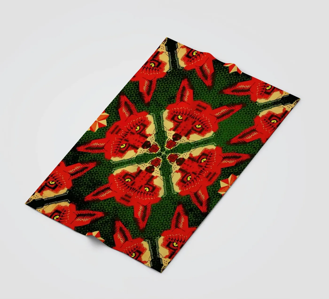 Geometric Fox Pattern Fleecedecke von Chobopop