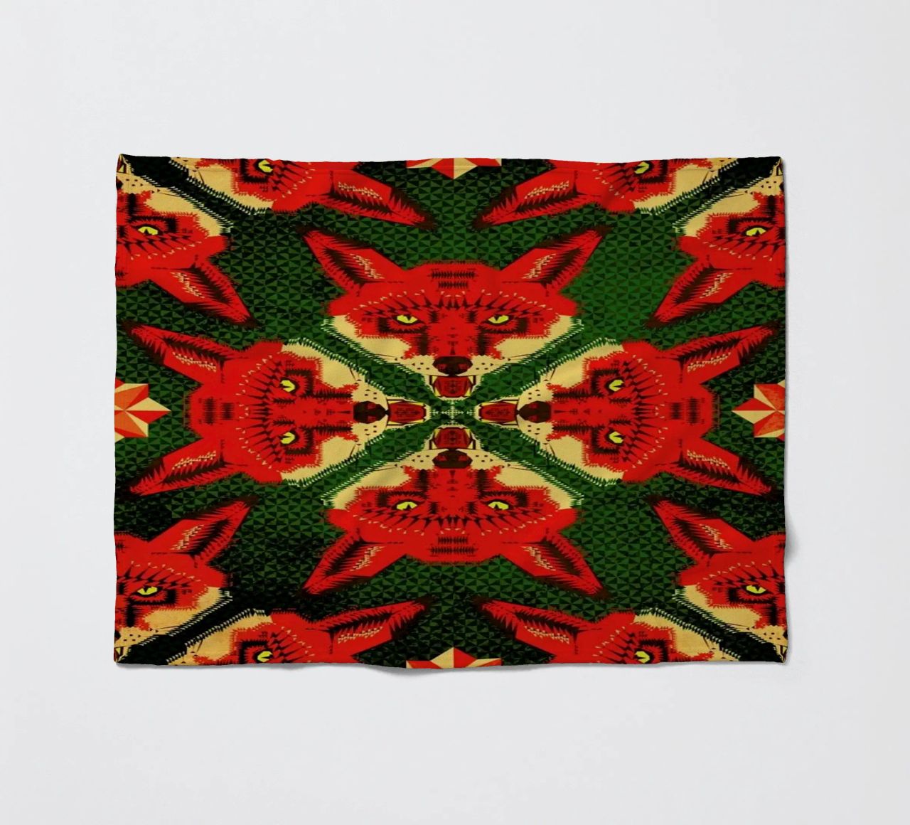 Geometric Fox Pattern fleecedeken van Chobopop