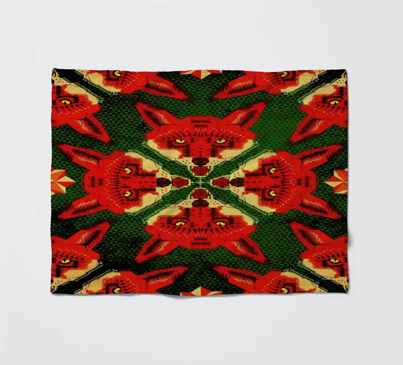 Geometric Fox Pattern Fleecedecke von Chobopop