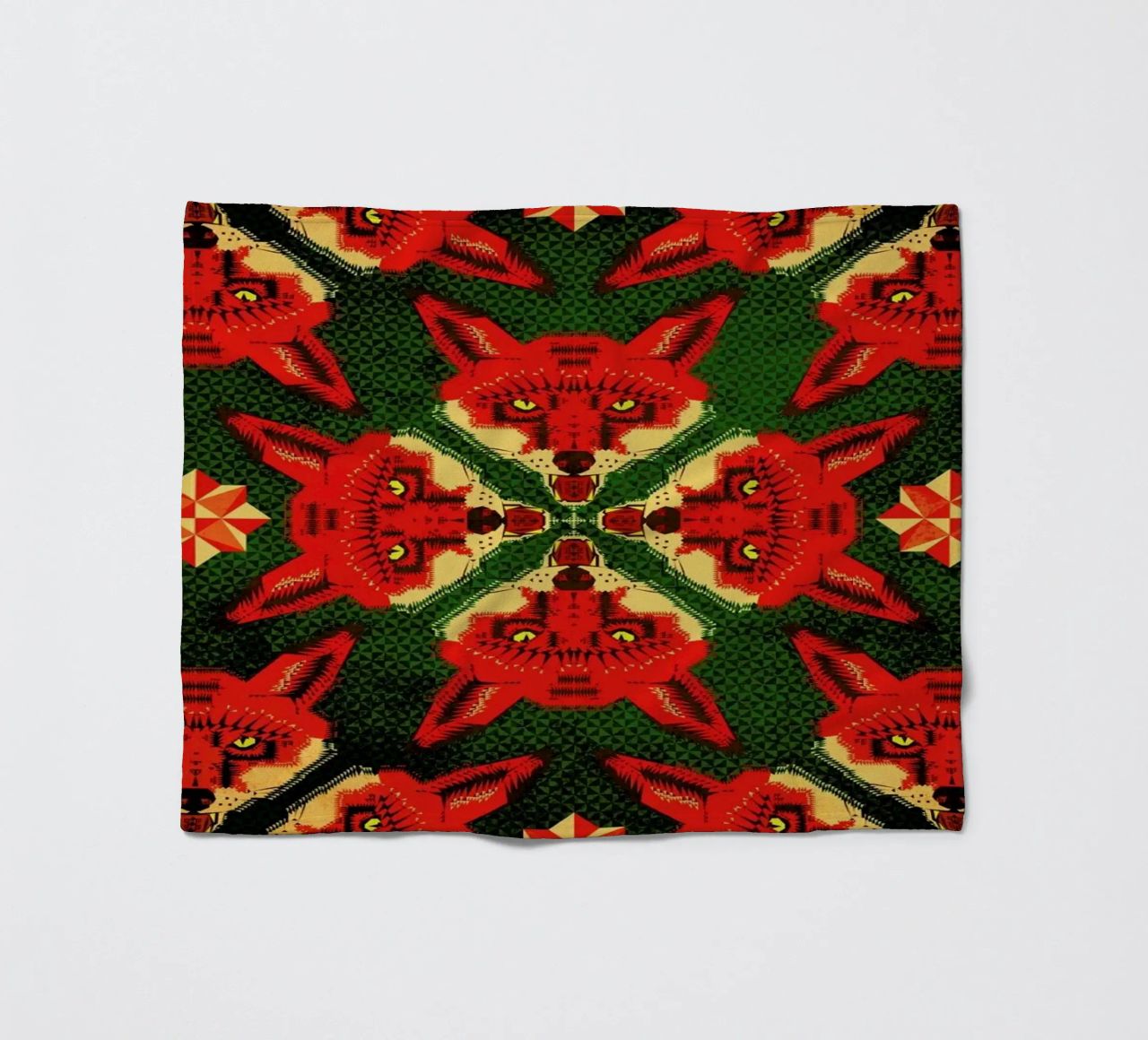 Geometric Fox Pattern fleecedeken van Chobopop