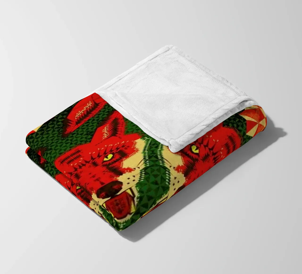 Geometric Fox Pattern Fleecedecke von Chobopop