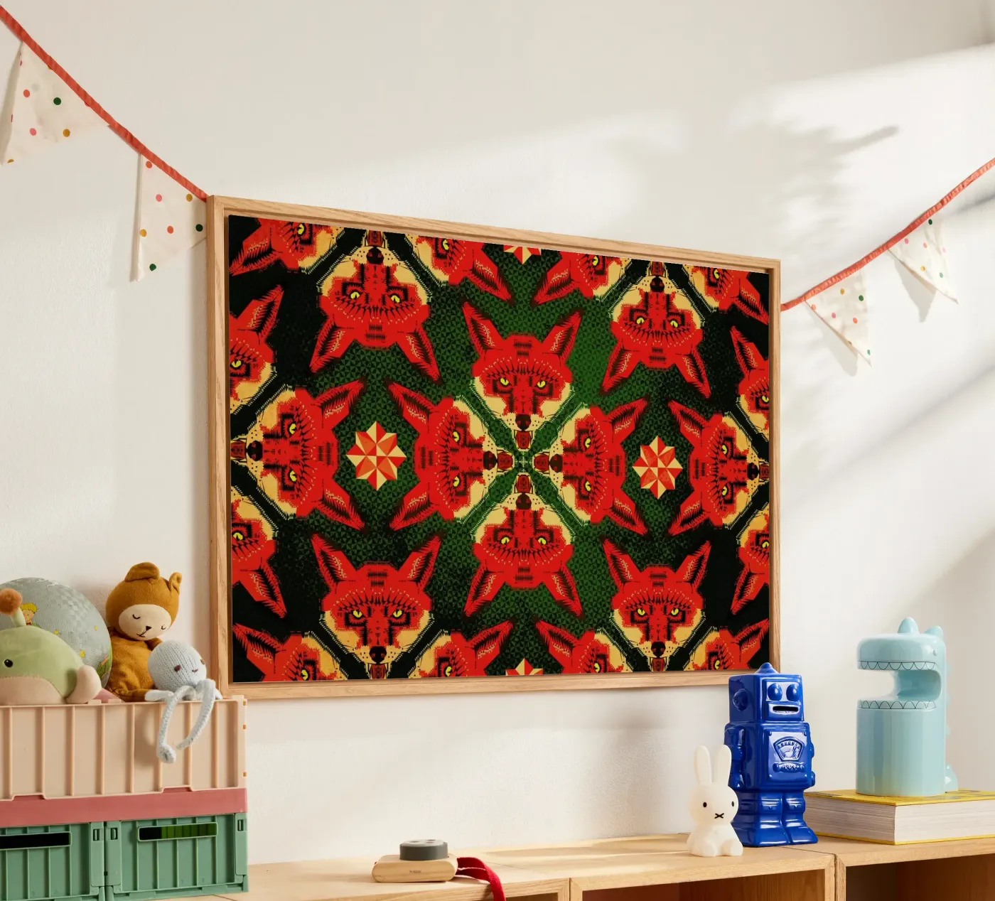 Geometric Fox Pattern plexiglas de Chobopop
