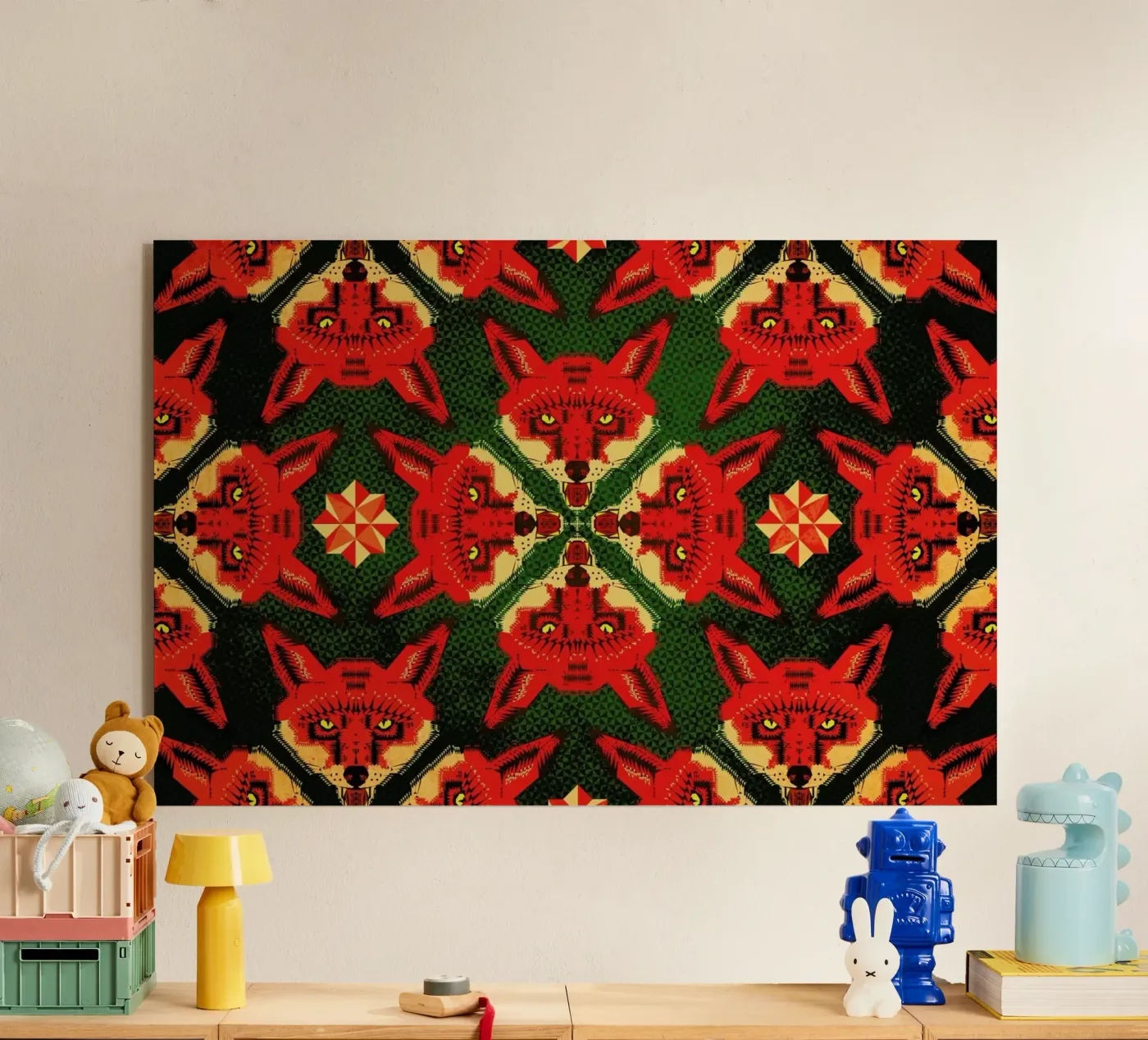 Geometric Fox Pattern plexiglas de Chobopop