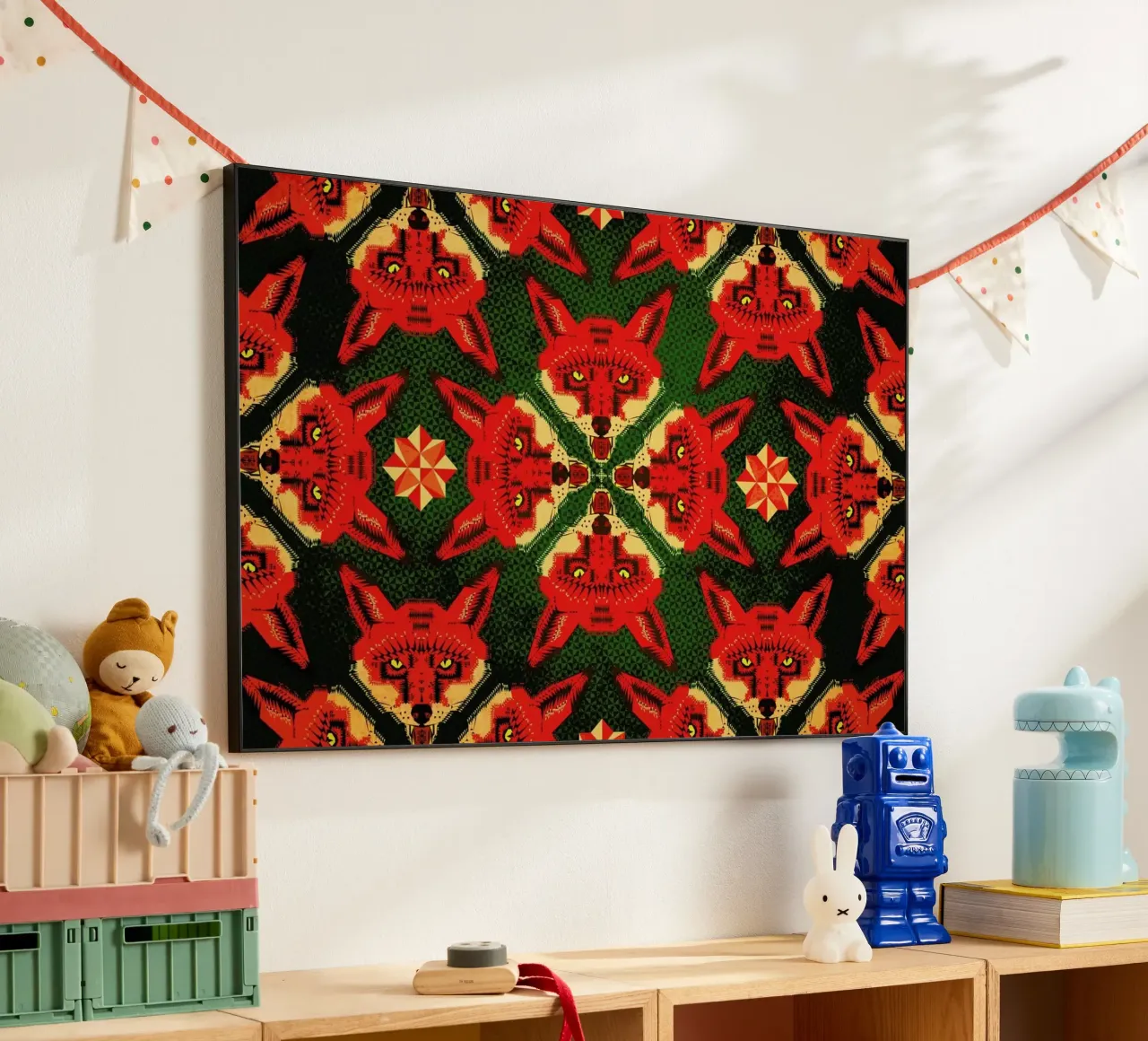 Geometric Fox Pattern alluminio dibond da Chobopop