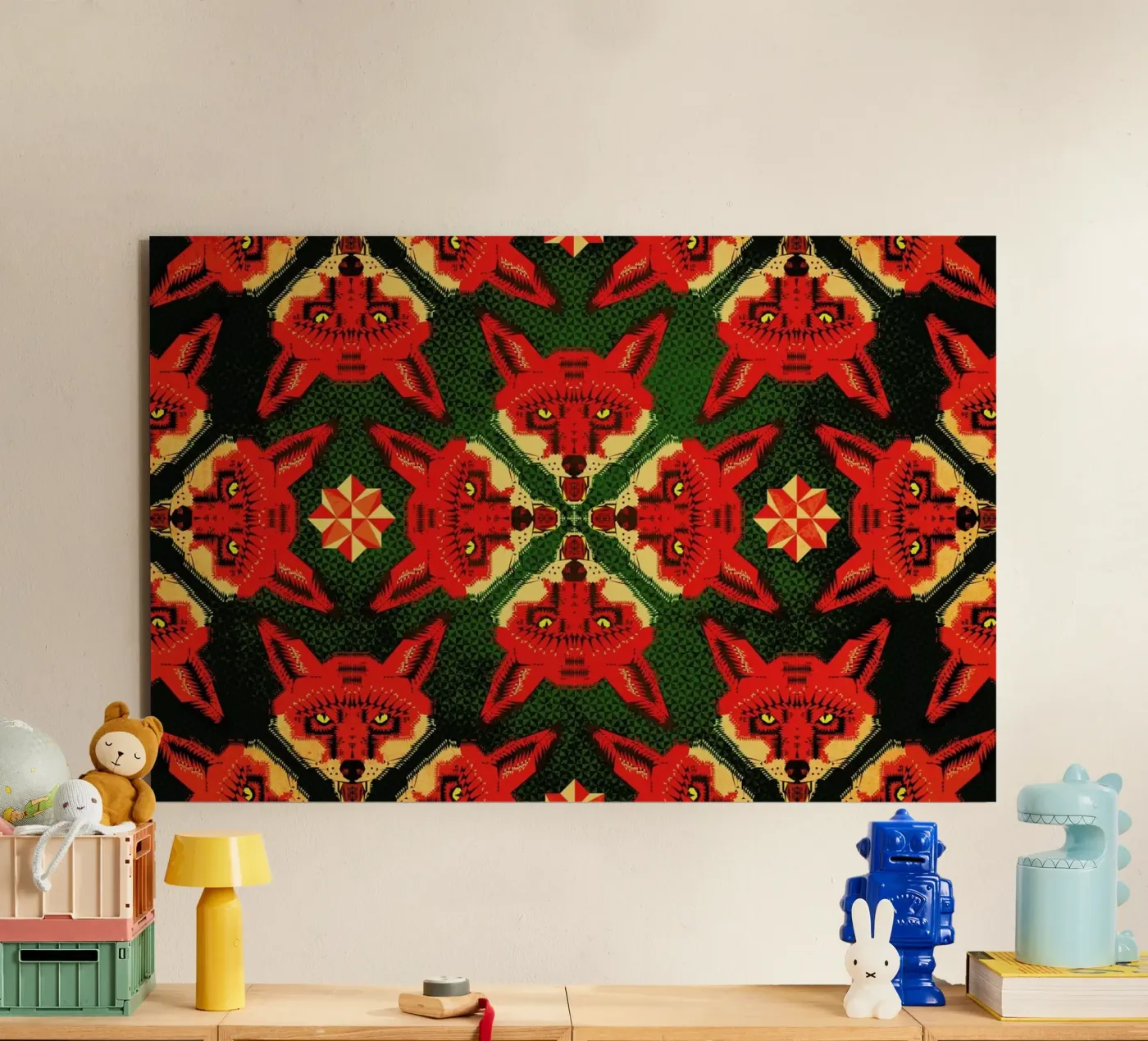 Geometric Fox Pattern alluminio dibond da Chobopop