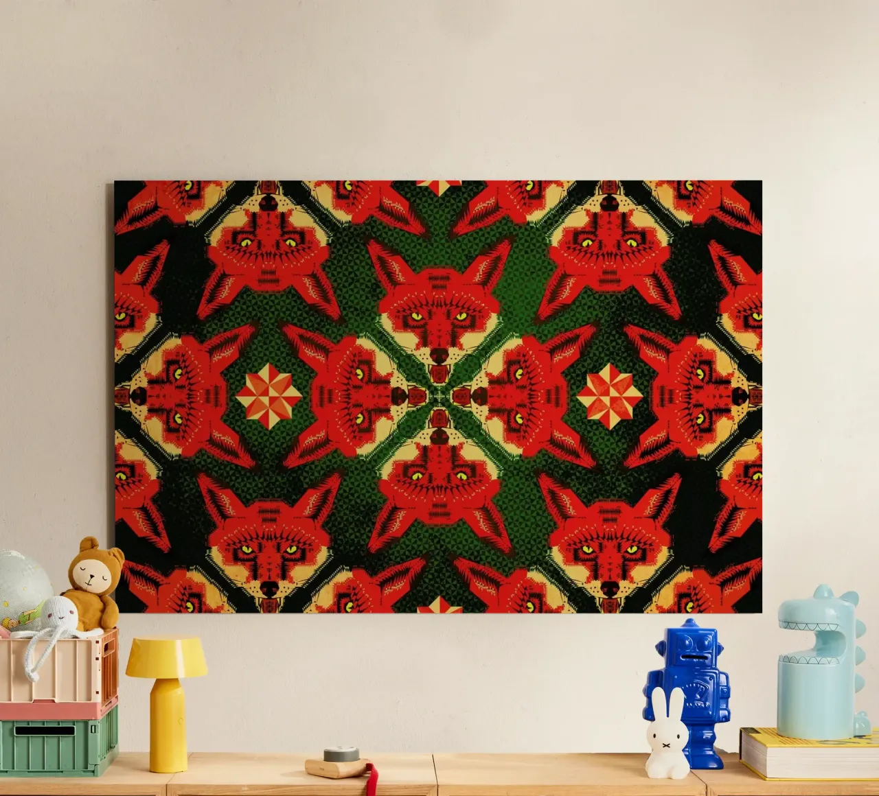 Geometric Fox Pattern alluminio dibond da Chobopop