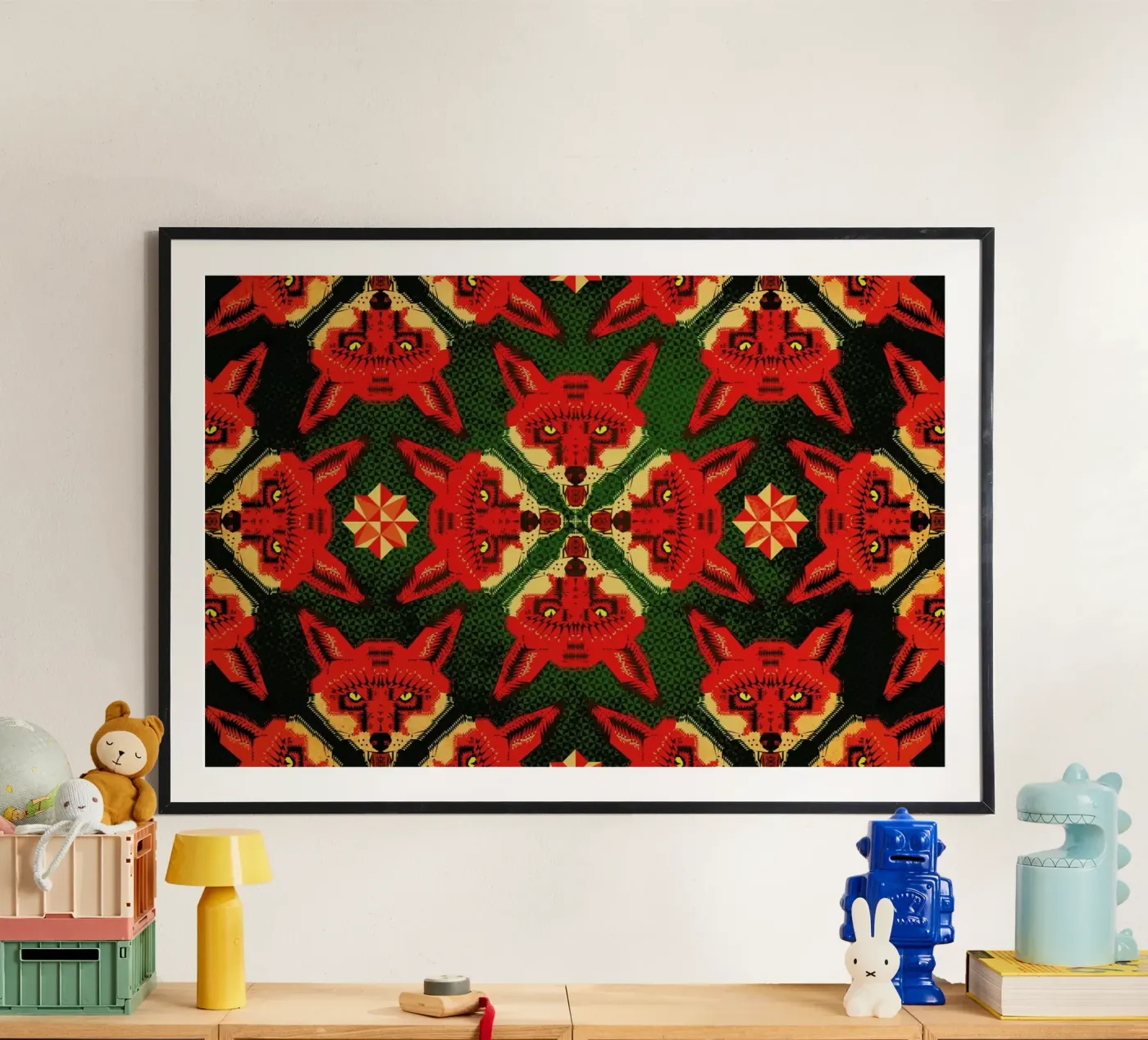 Geometric Fox Pattern poster da Chobopop