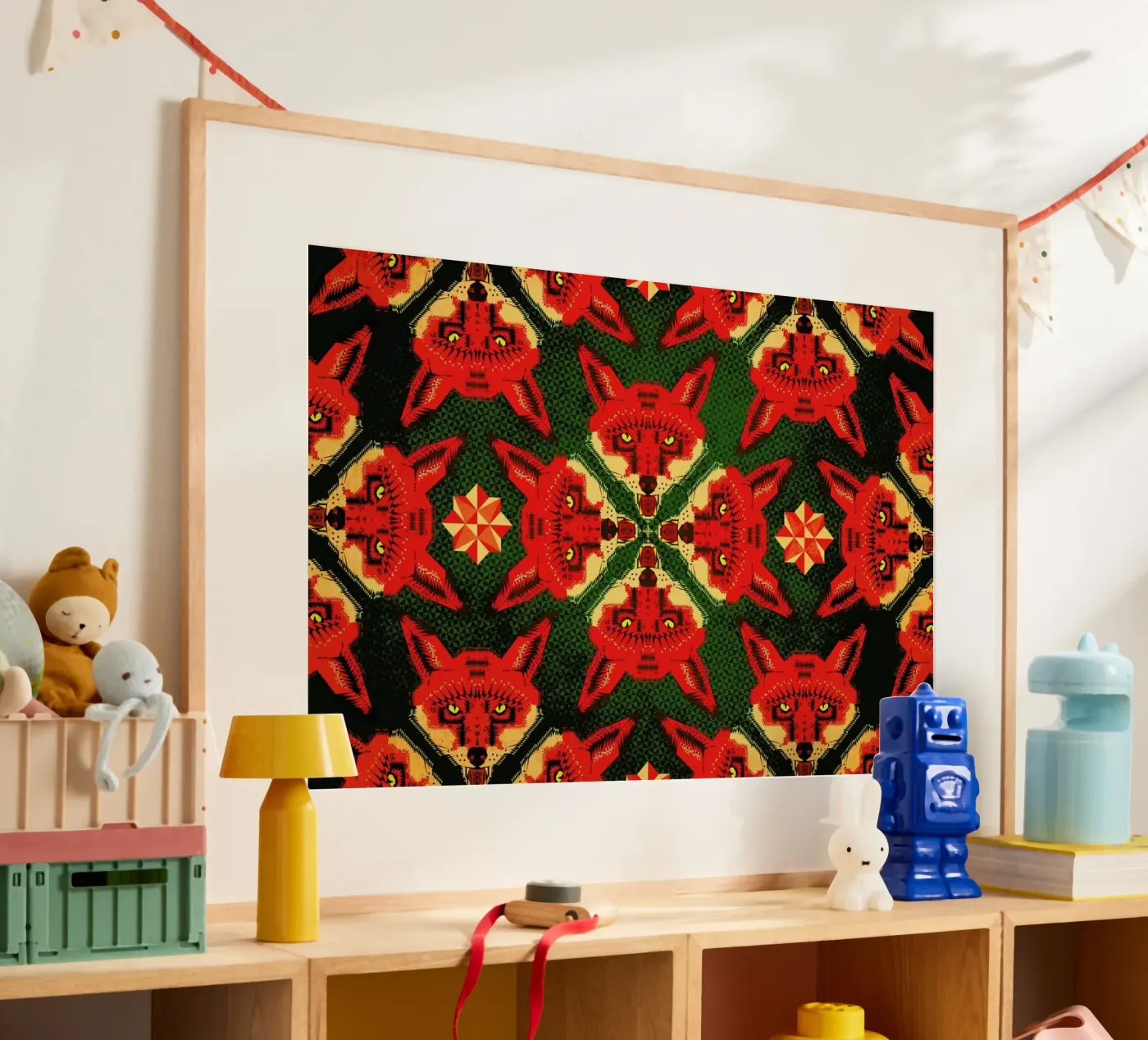 Geometric Fox Pattern poster da Chobopop
