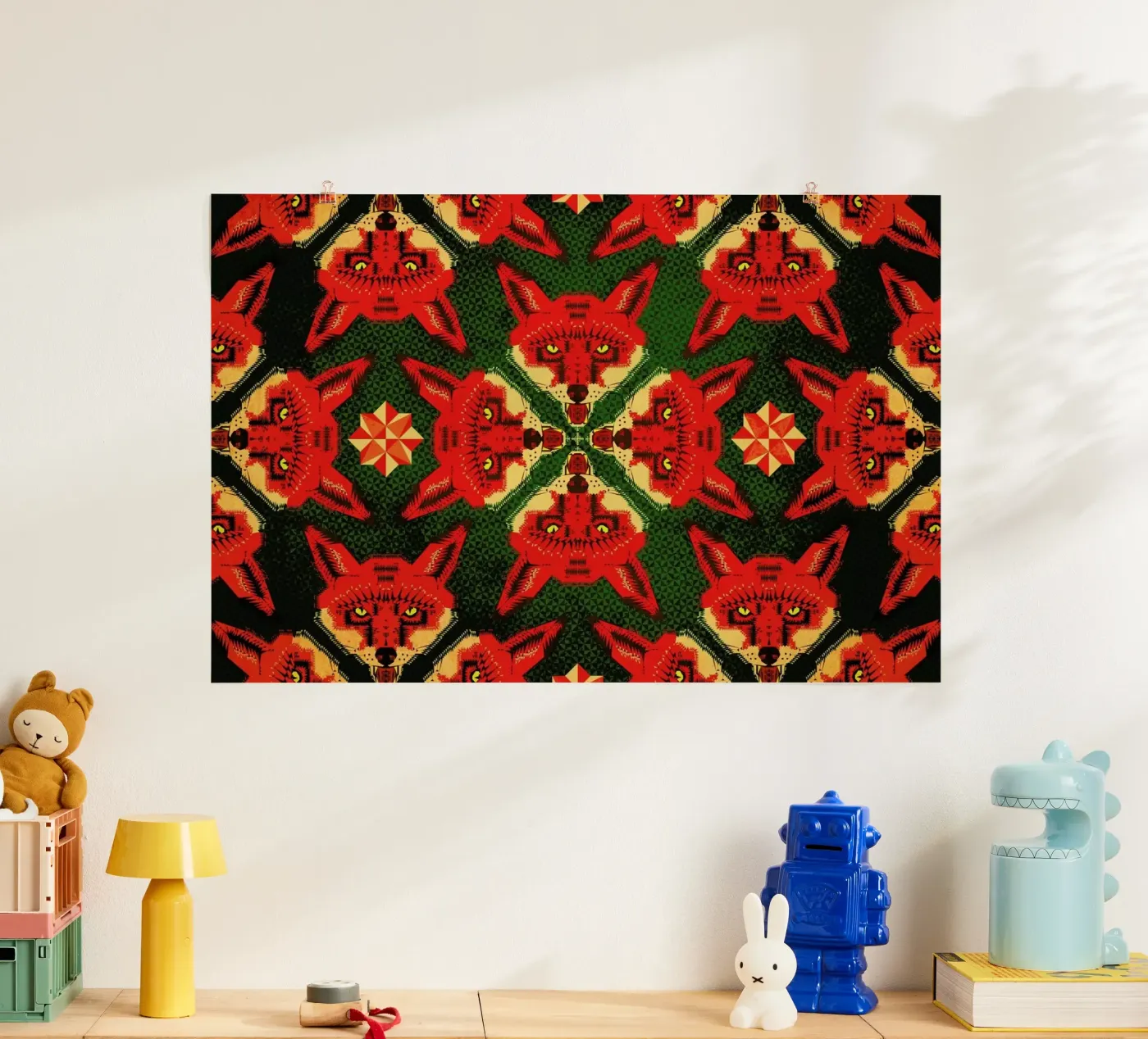 Geometric Fox Pattern poster da Chobopop
